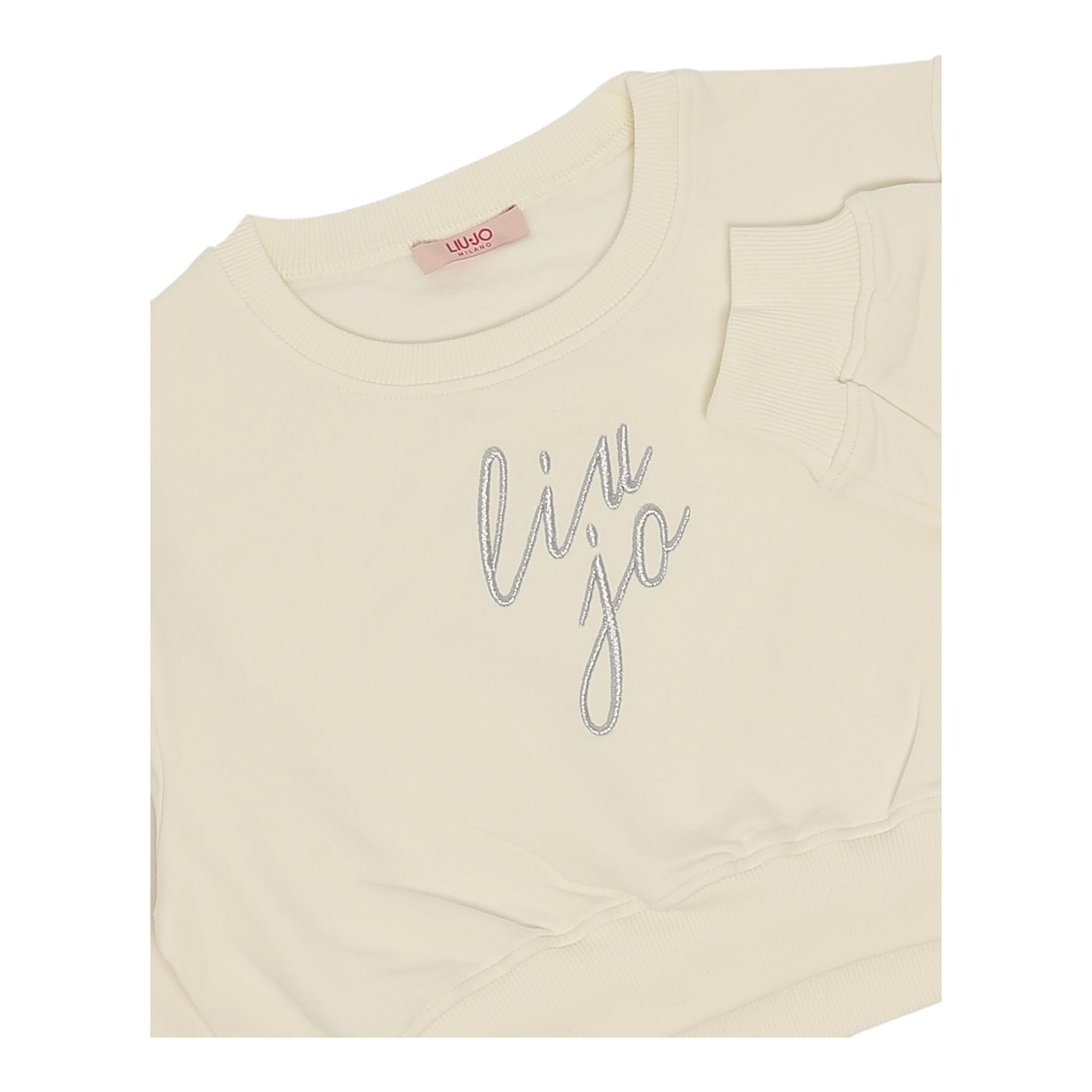 LIU JO felpa tinta unita giricollo Panna per Bambina GF4092F0939 PANNA LIU JO