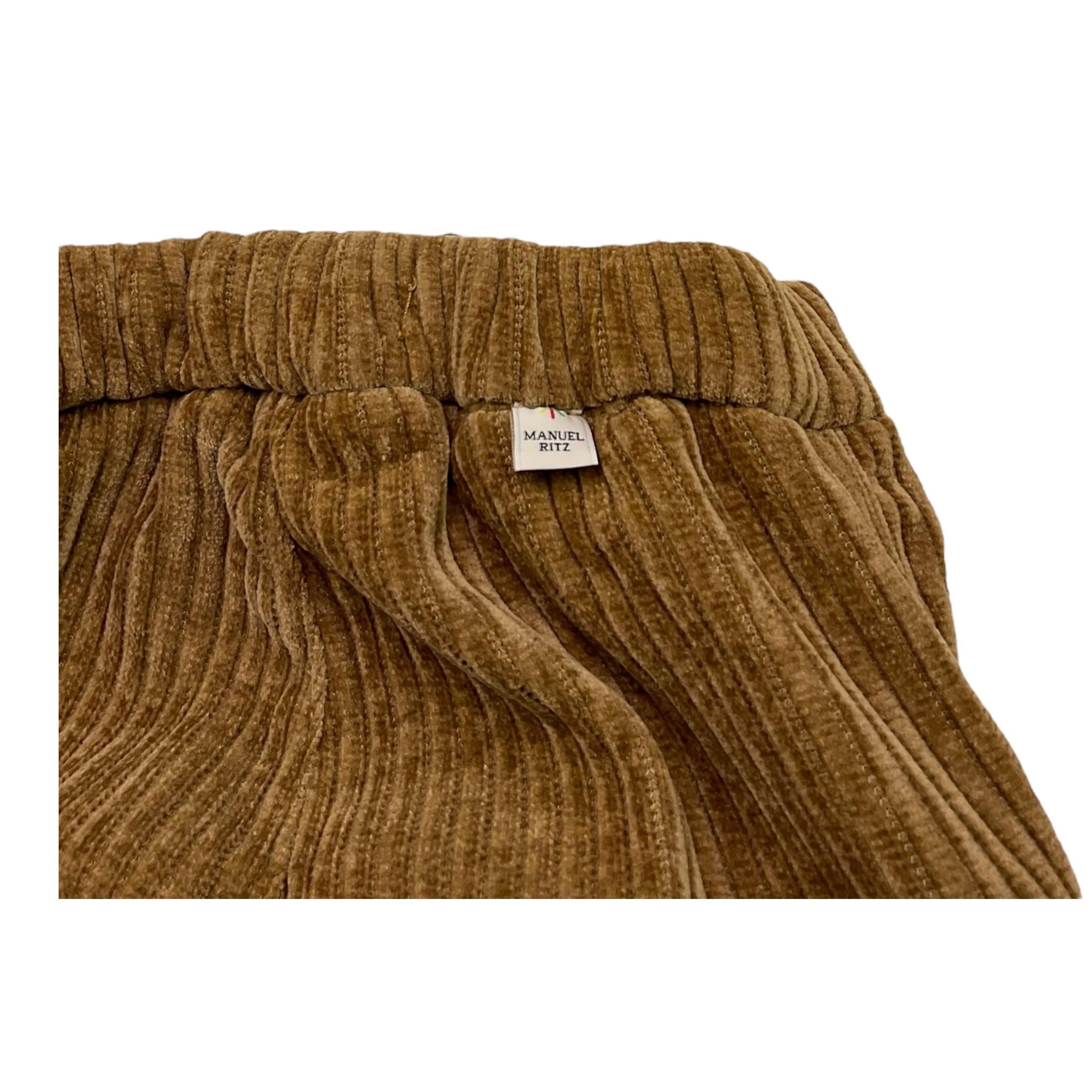 MANUEL RITZ pantalone tinta unita con elastico in vita in velluto Marrone per Bambino MR2837J MARRONE MANUEL RITZ