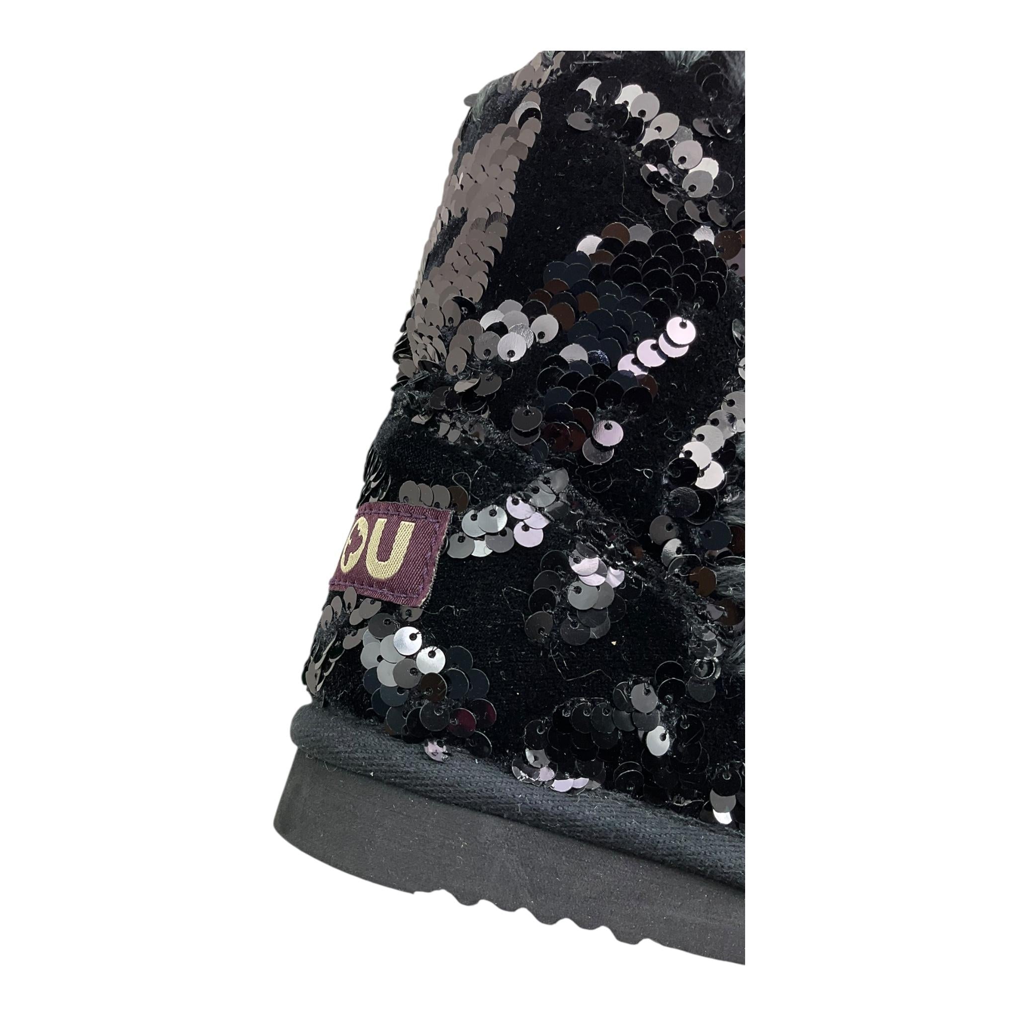 MOU stivali tinta unita pailletati Nero per Bambina MUFK101031K NERO MOU