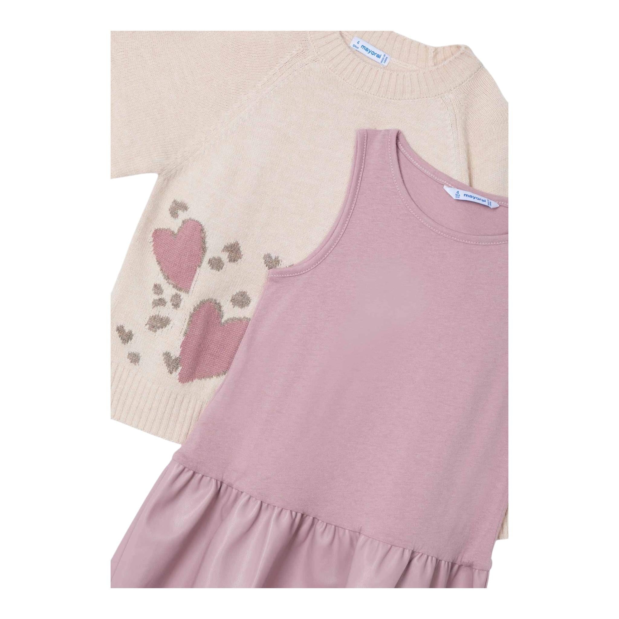 MAYORAL set maglia-abito bicolore Beige/rosa per Bambina 425 BEIGE/ROSA MAYORAL