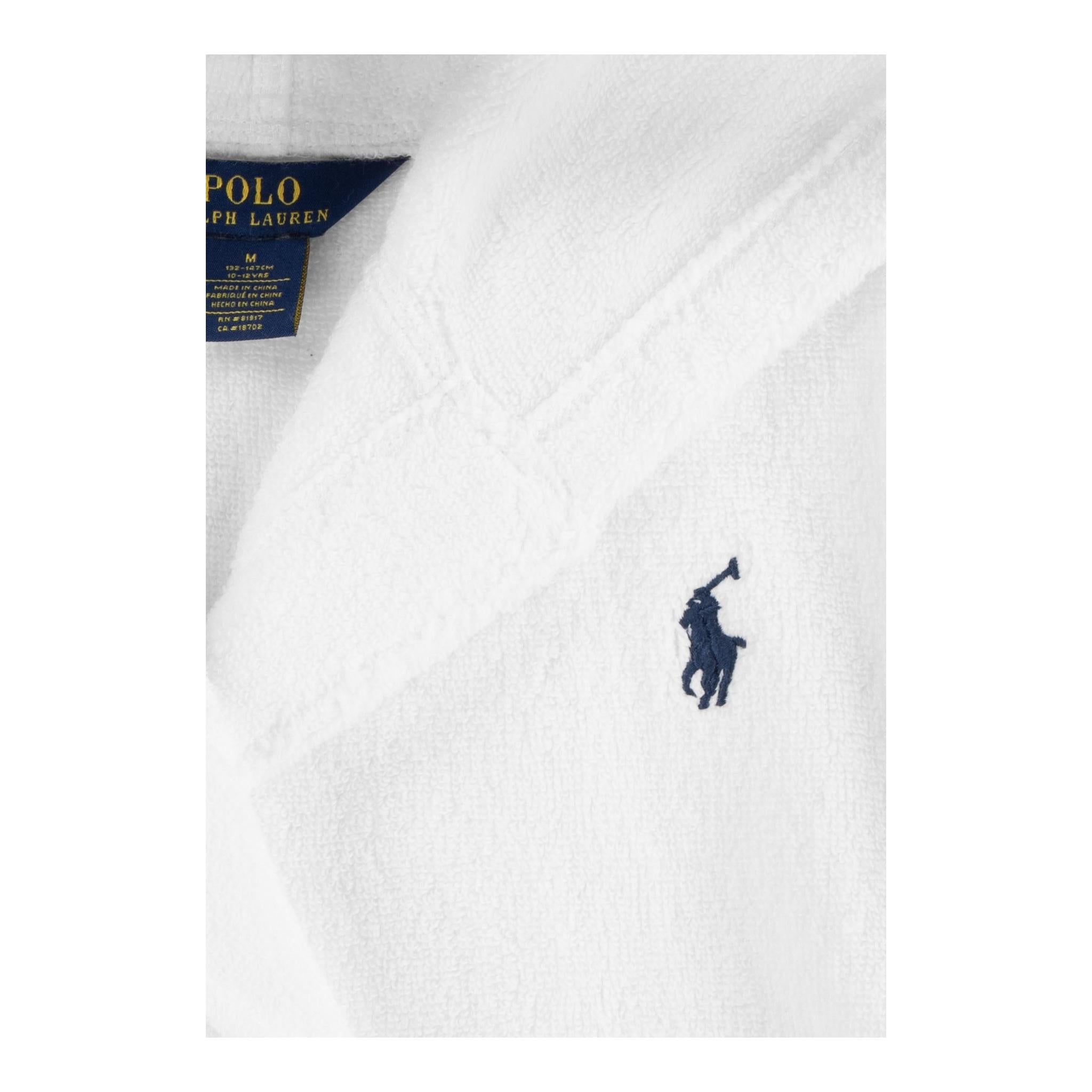 RALPH LAUREN accappatoio tinta unita con cappuccio Bianco per Neonato 7P0188N BIANCO RALPH LAUREN