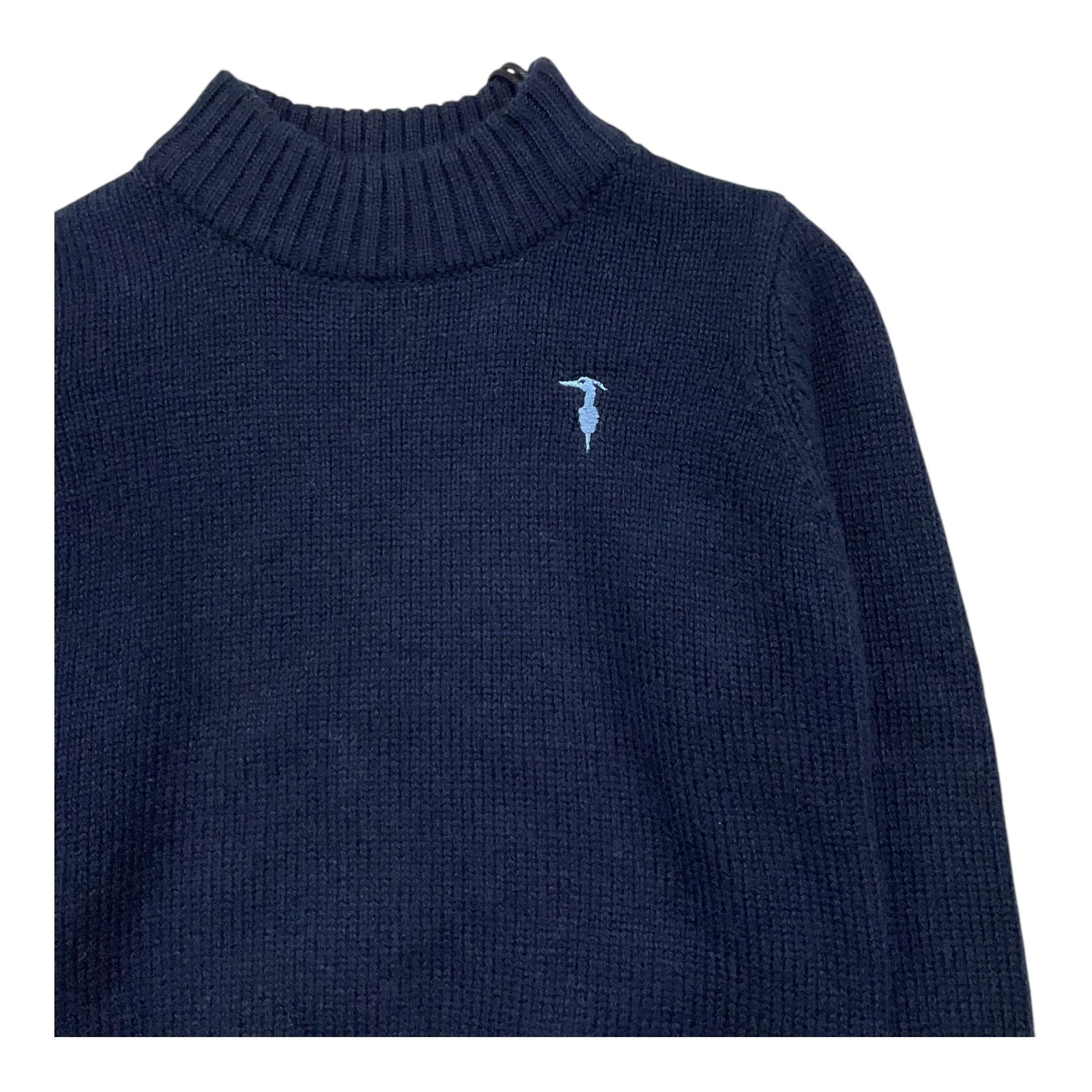 TRUSSARDI maglia mezzo collo tinta unita Blu per Neonato TIA25109MA BLU TRUSSARDI