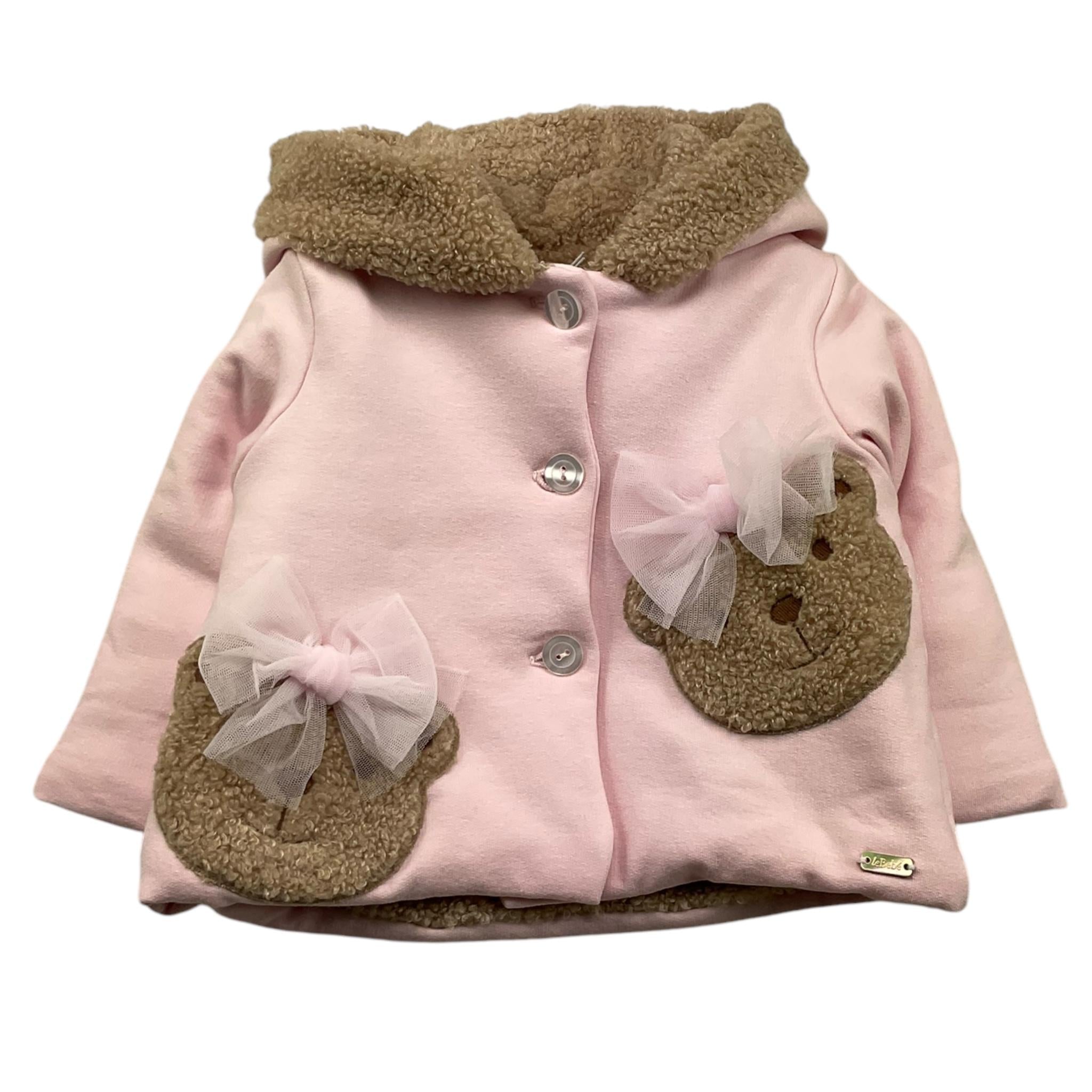 LE BEBE' cappotto tinta unita con cappuccio e pelliccia interna Rosa per Neonata LBG6019 ROSA LE BEBE'