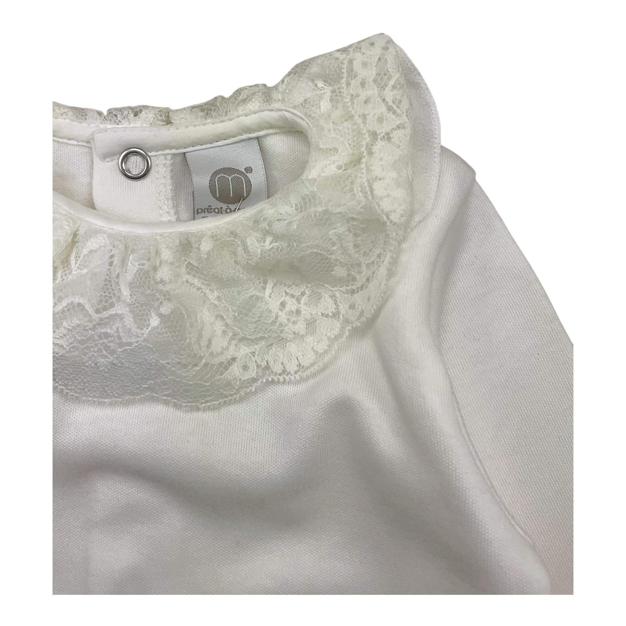 MARLU' body tinta unita con colletto ricamato Bianco per Neonata IG27BODY BIANCO MARLU'