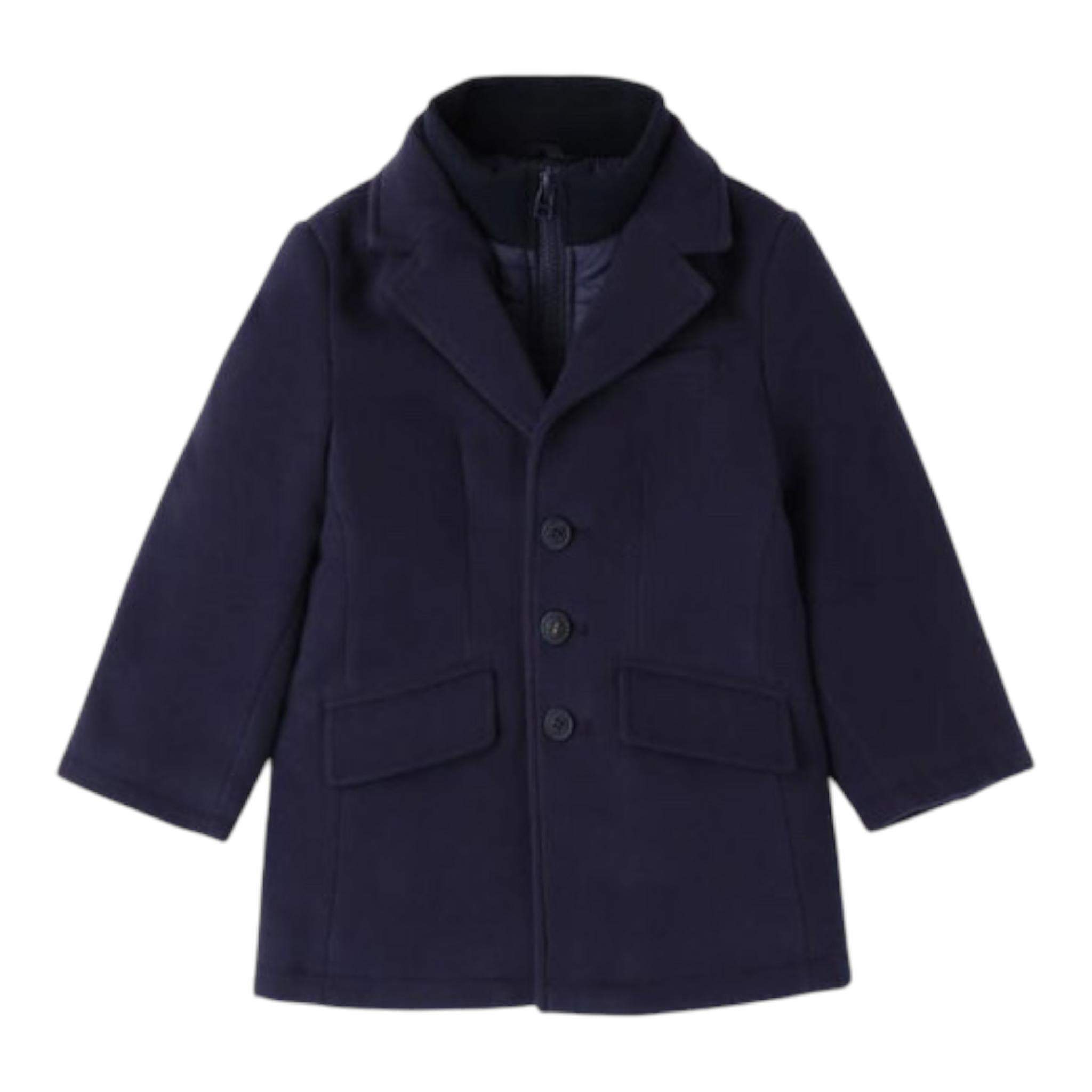 SARABANDA cappotto tinta unita con bottoni Blu per Bambino 07180 BLU SARABANDA