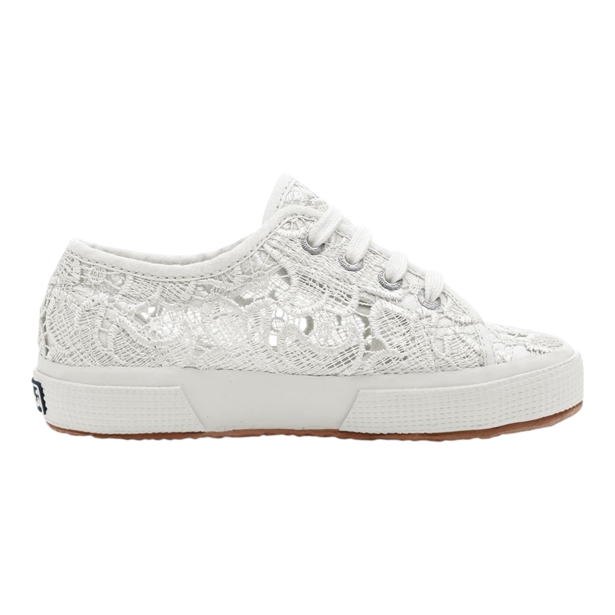 SUPERGA sneakers tinta unita con ricami Bianco per Bambina S008YB0 BIANCO SUPERGA
