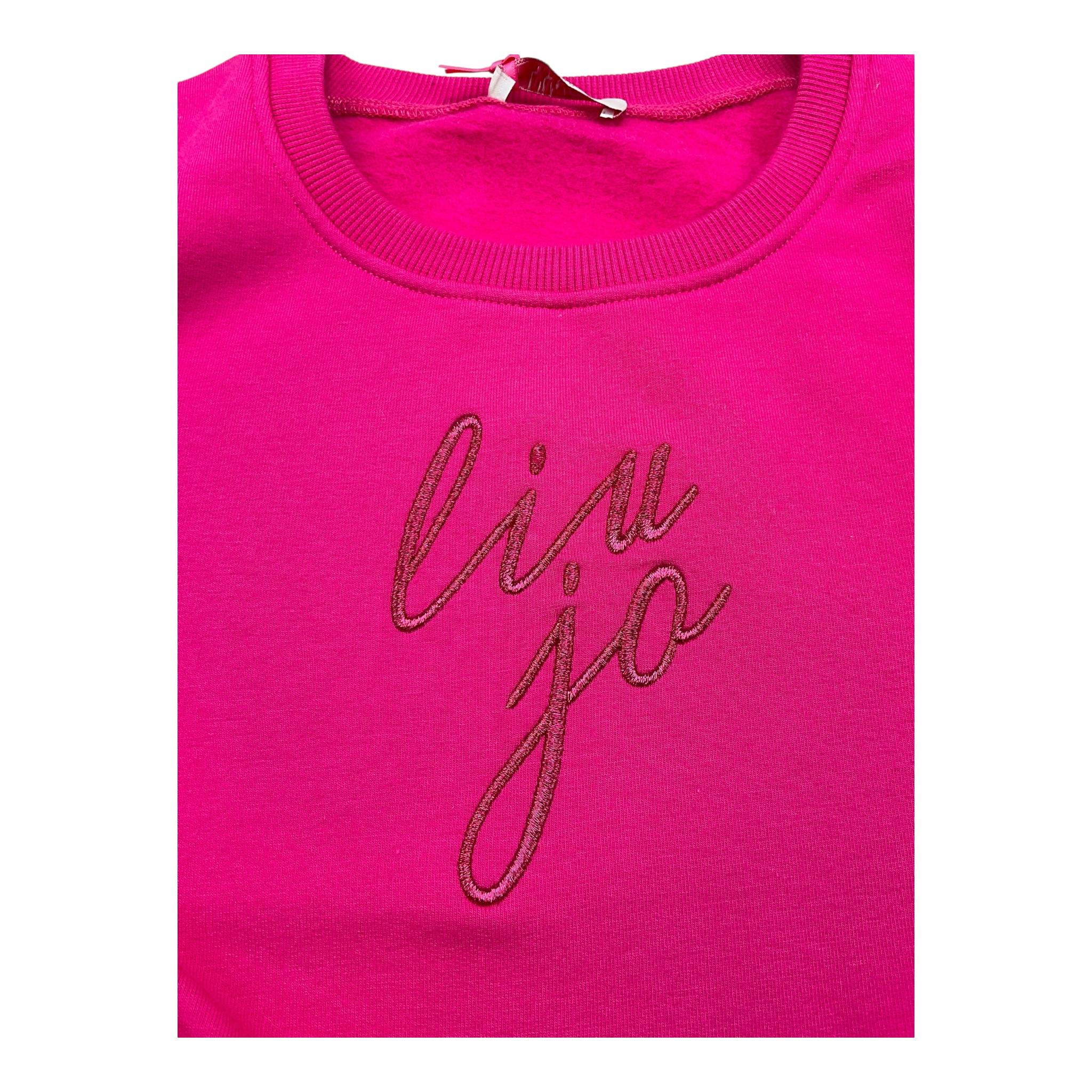 LIU JO felpa modello crop tinta unita con stampa Fuxia per Bambina GF4092XX FUXIA LIU JO