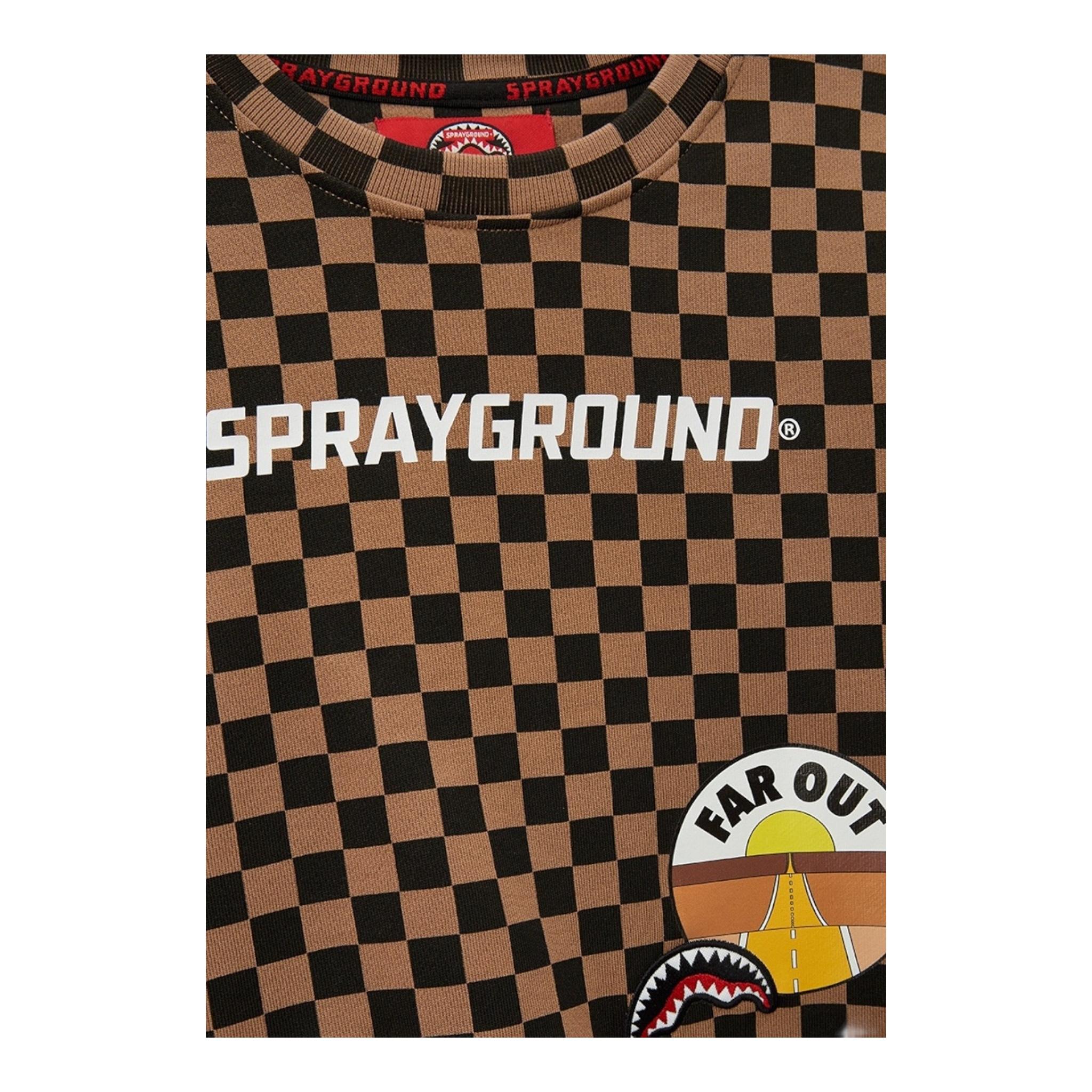 SPRAYGROUND felpa girocollo tinta unita con fantasia scacchi Marrone per Bambino SPY1058 MARRONE SPRAYGROUND