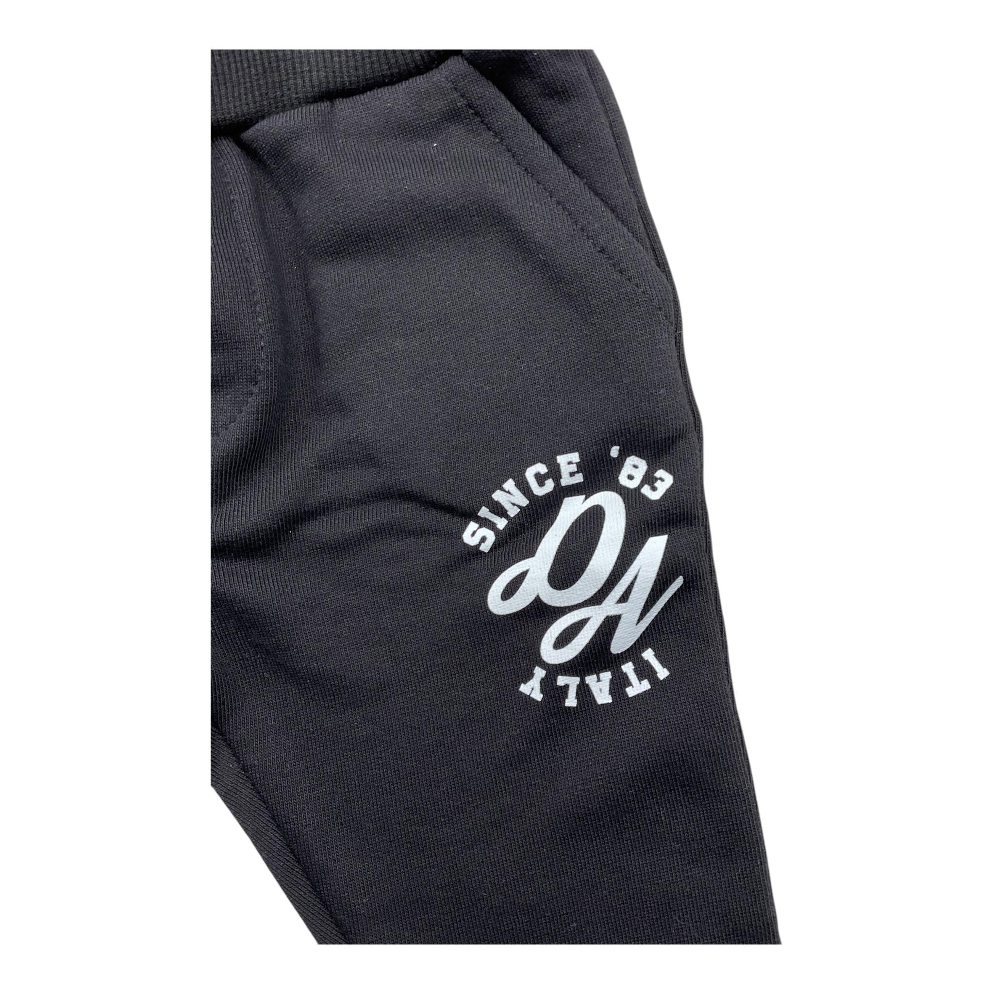 DANIELE ALESSANDRINI completo 2pz felpa-pantalone tinta unita Nero per Neonato 1291T00083 NERO DANIELE ALESSANDRINI