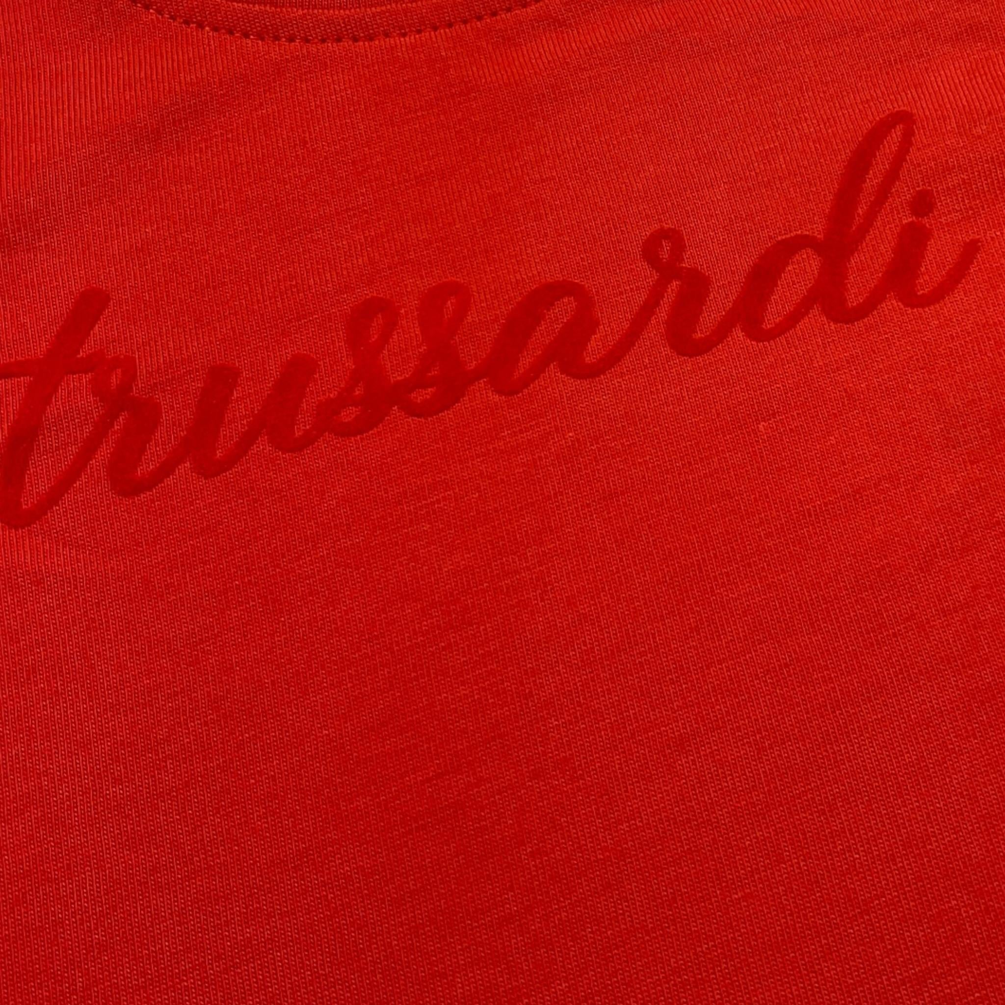 TRUSSARDI t-shirt girocollo tinta unita con stampa Rosso per Neonata TIA25005TS ROSSO TRUSSARDI
