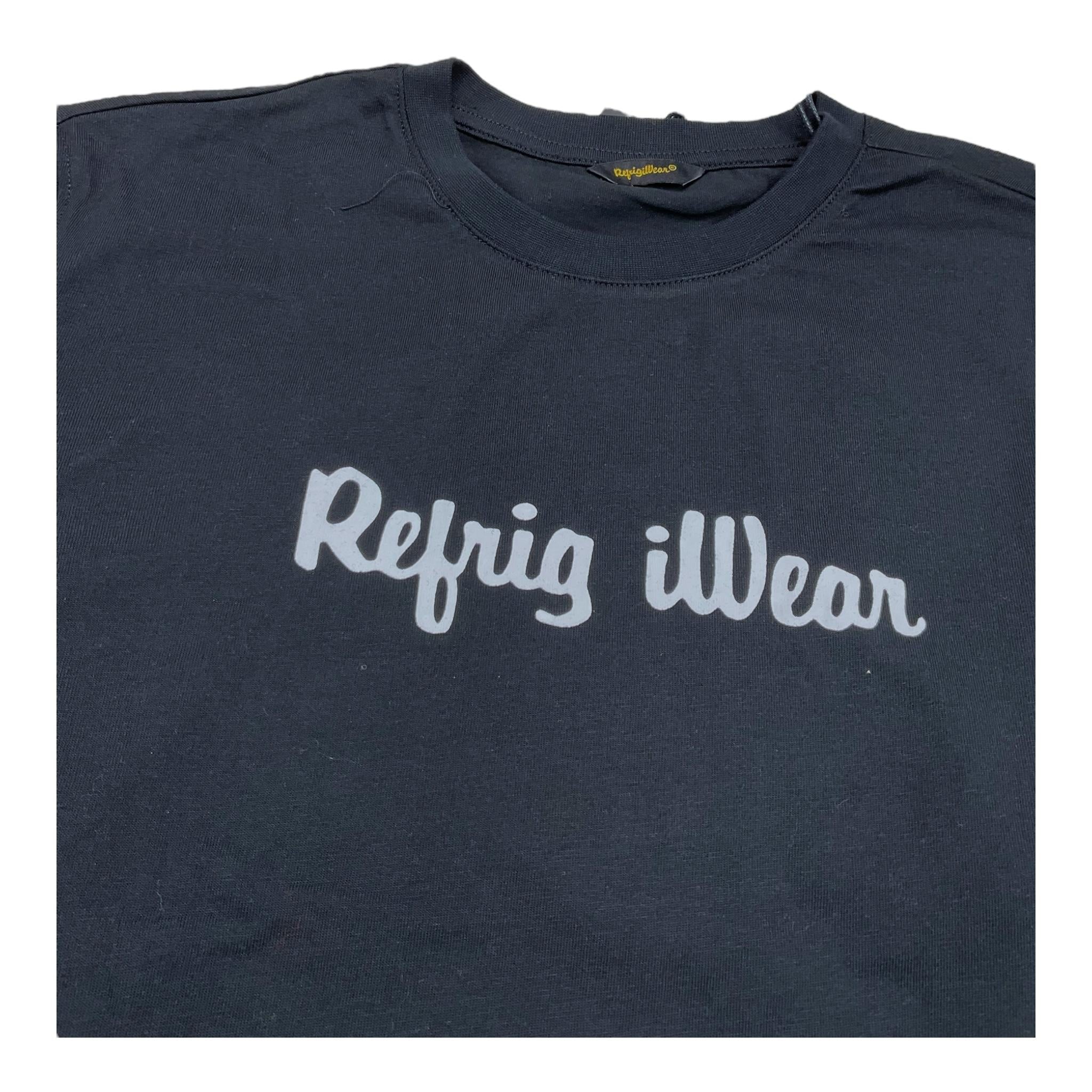 REFRIGIWEAR shirt girocollo tinta unita con stampa Nero per Bambino RW782 NERO REFRIGIWEAR