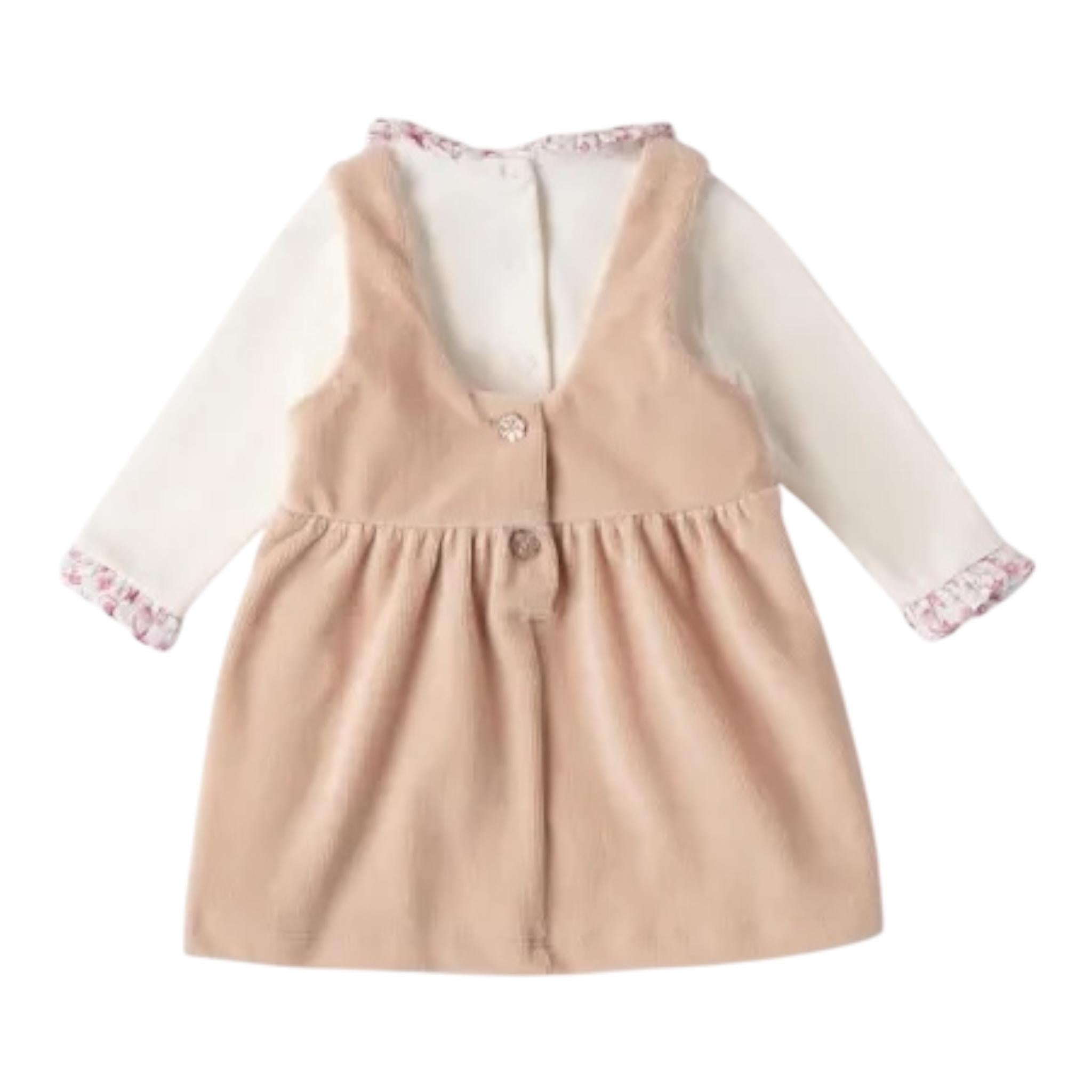 MINI BANDA completo 2pz salopette-body bicolore Bianco/beige per Neonata 3A792 BIANCO/BEIGE MINI BANDA