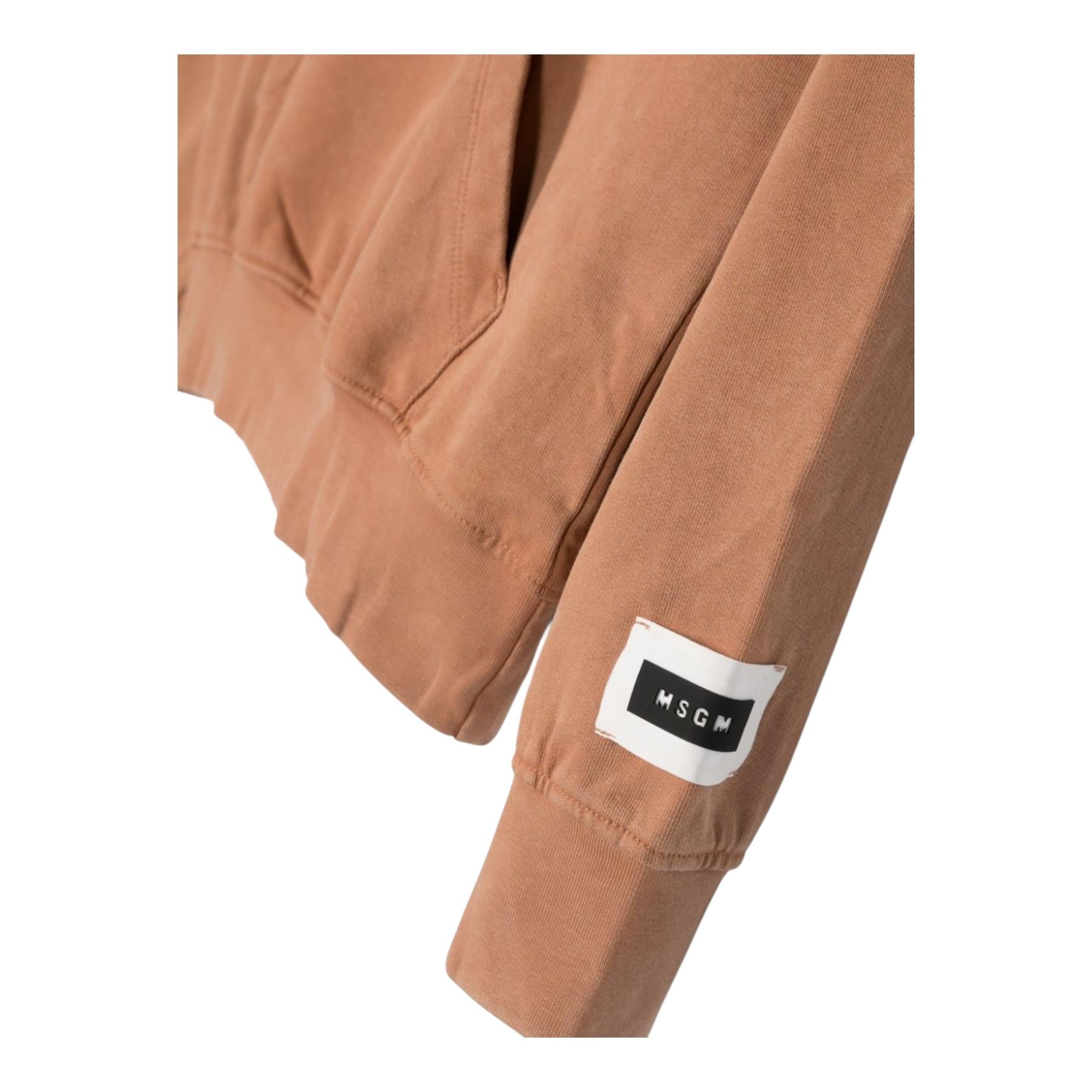 MSGM felpa chiusa con cappuccio tinta unita Marrone per Bambino F3MSJUHS1 MARRONE MSGM