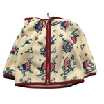 K-WAY felpa tinta unita con zip cappuccio e stampa Panna per Neonato K5137FW PANNA K-WAY