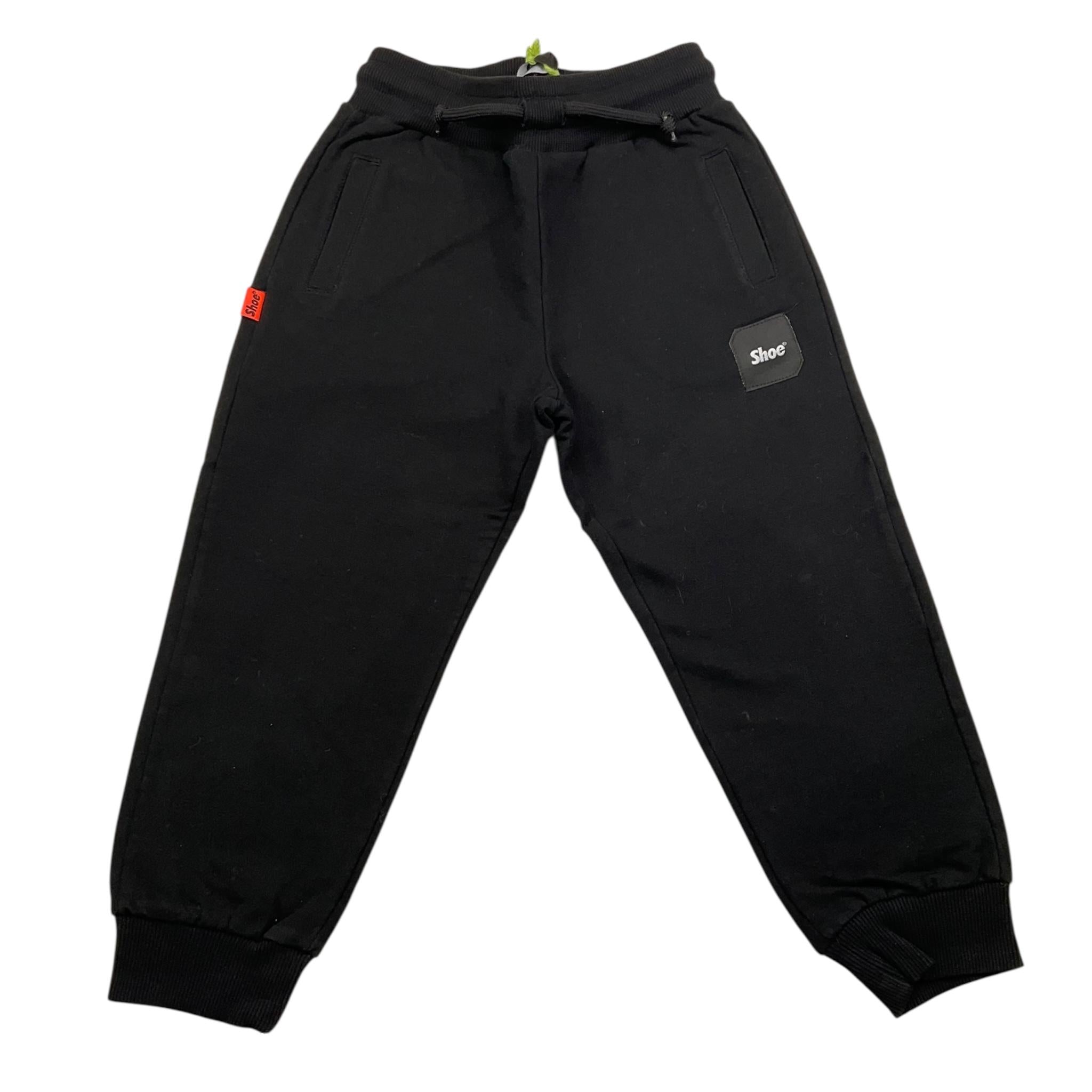 SHOE pantalone tuta tinta unita con stampa in contrasto Nero per Bambino PNTSH NERO SHOE