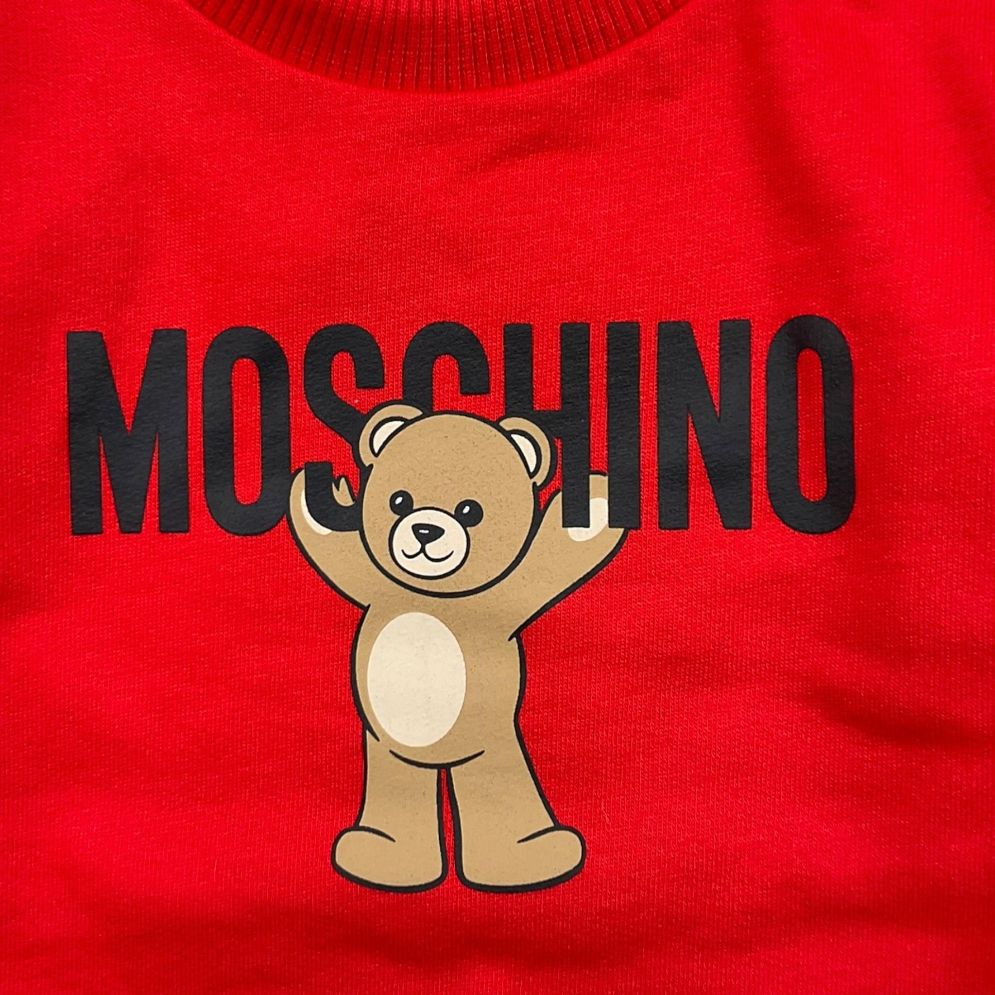 MOSCHINO abito modello felpa tinta unita con logo Rosso per Neonata MDV0CV ROSSO MOSCHINO