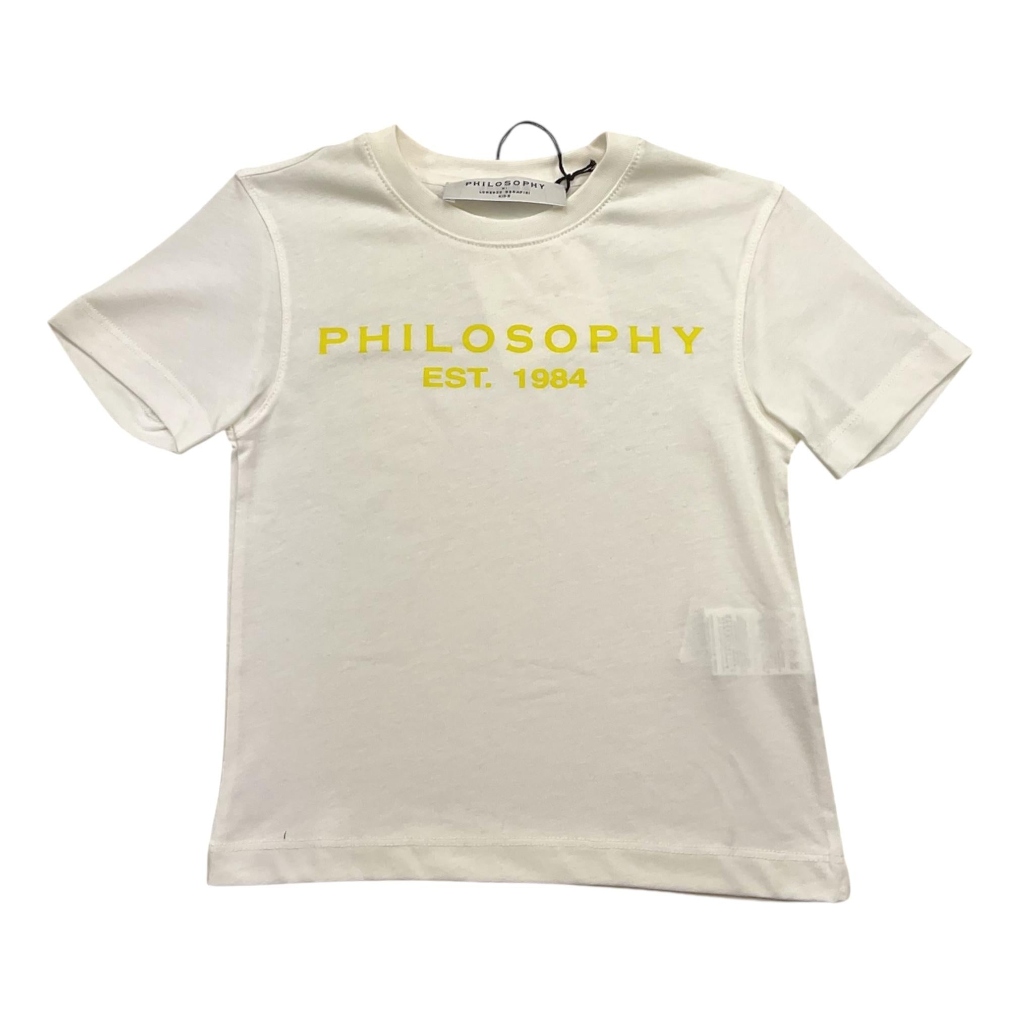 PHILOSOPHY t-shirt girocollo tinta unita cn stampa logo Bianco per Bambino PFTS021X BIANCO PHILOSOPHY