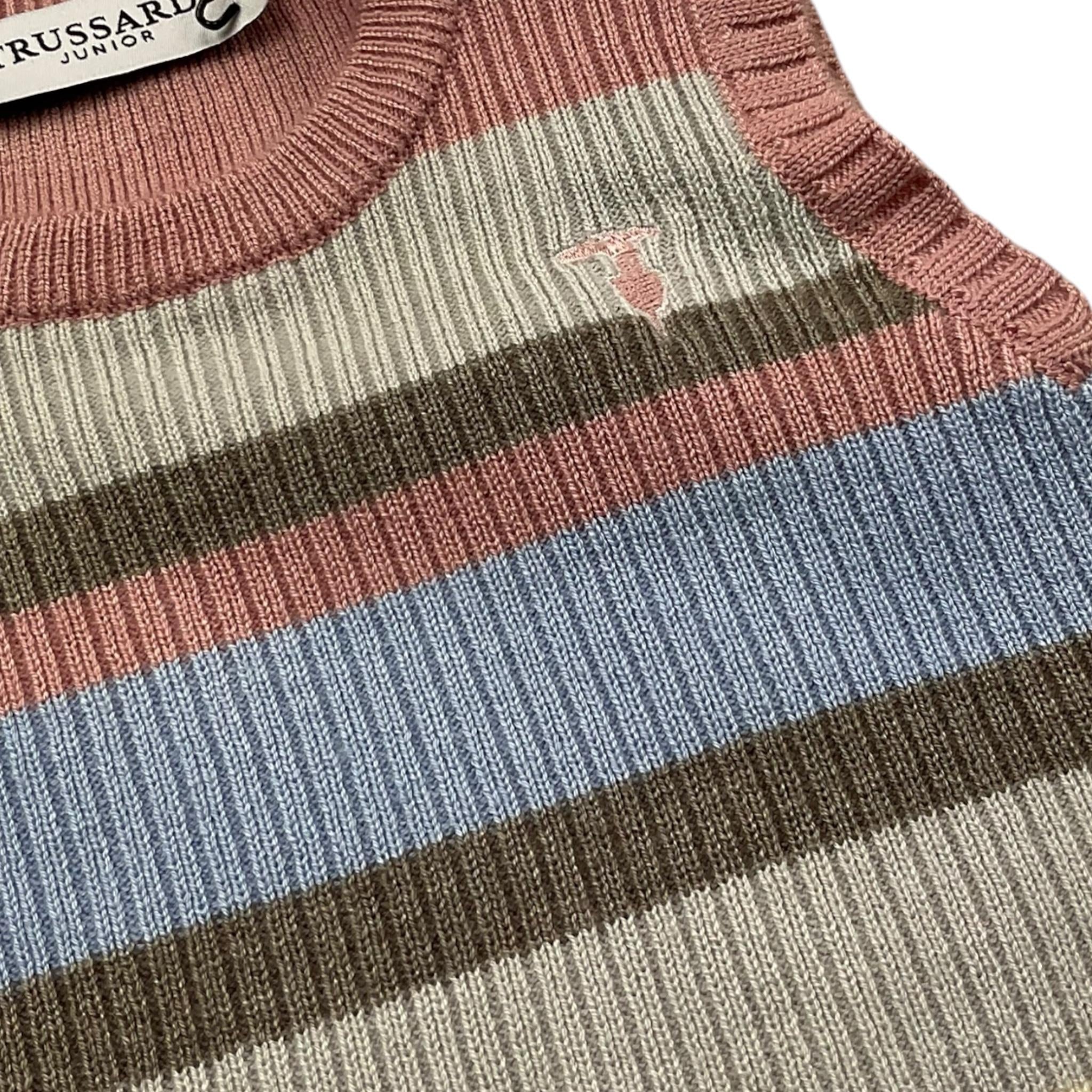 TRUSSARDI gilet tinta unita con fantasia a righe Rosa per Neonata TIA25186GL ROSA TRUSSARDI