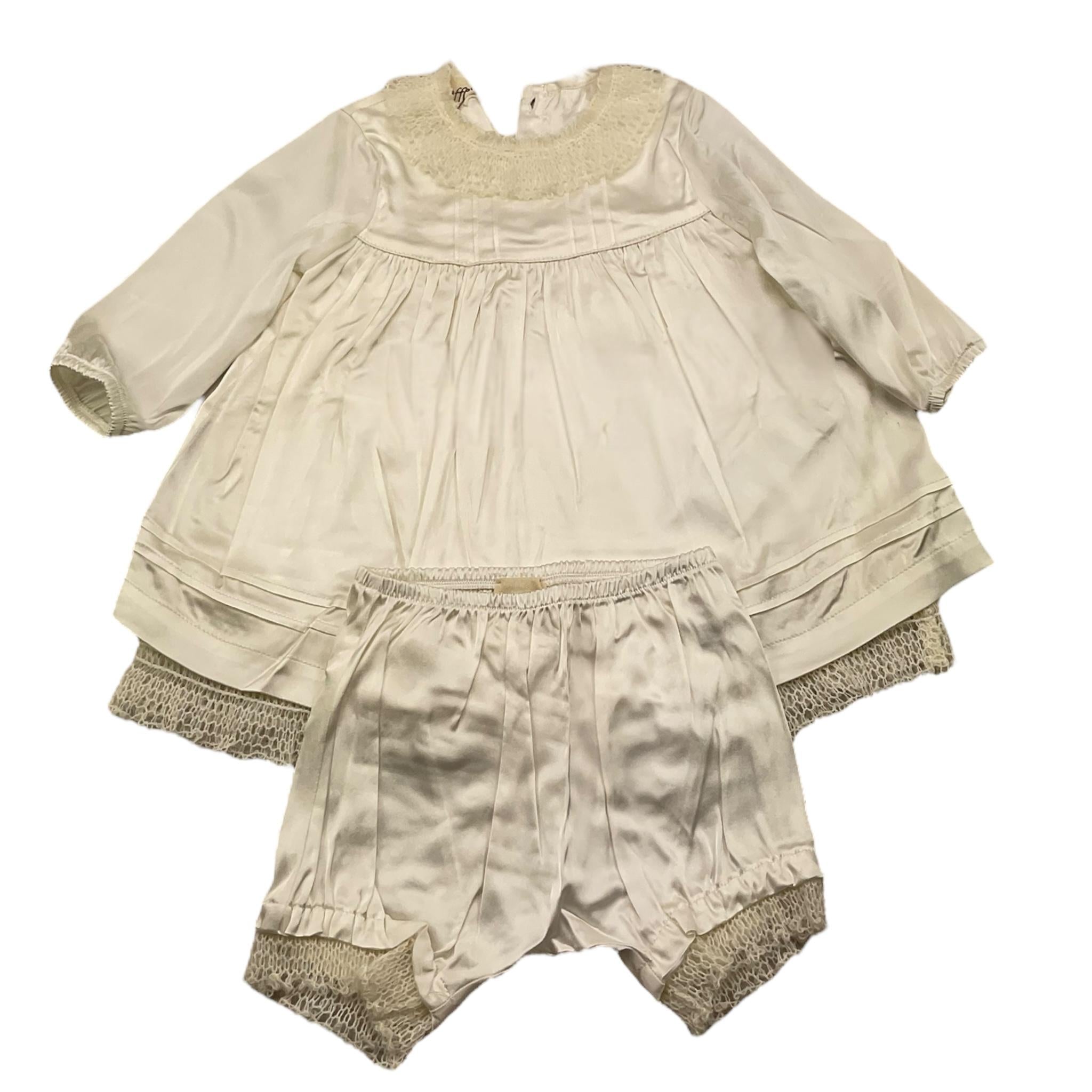 CAFFE' D'ORZO set abito manica lunga con culotte Avorio per Neonata ZT1040 AVORIO CAFFE' D'ORZO