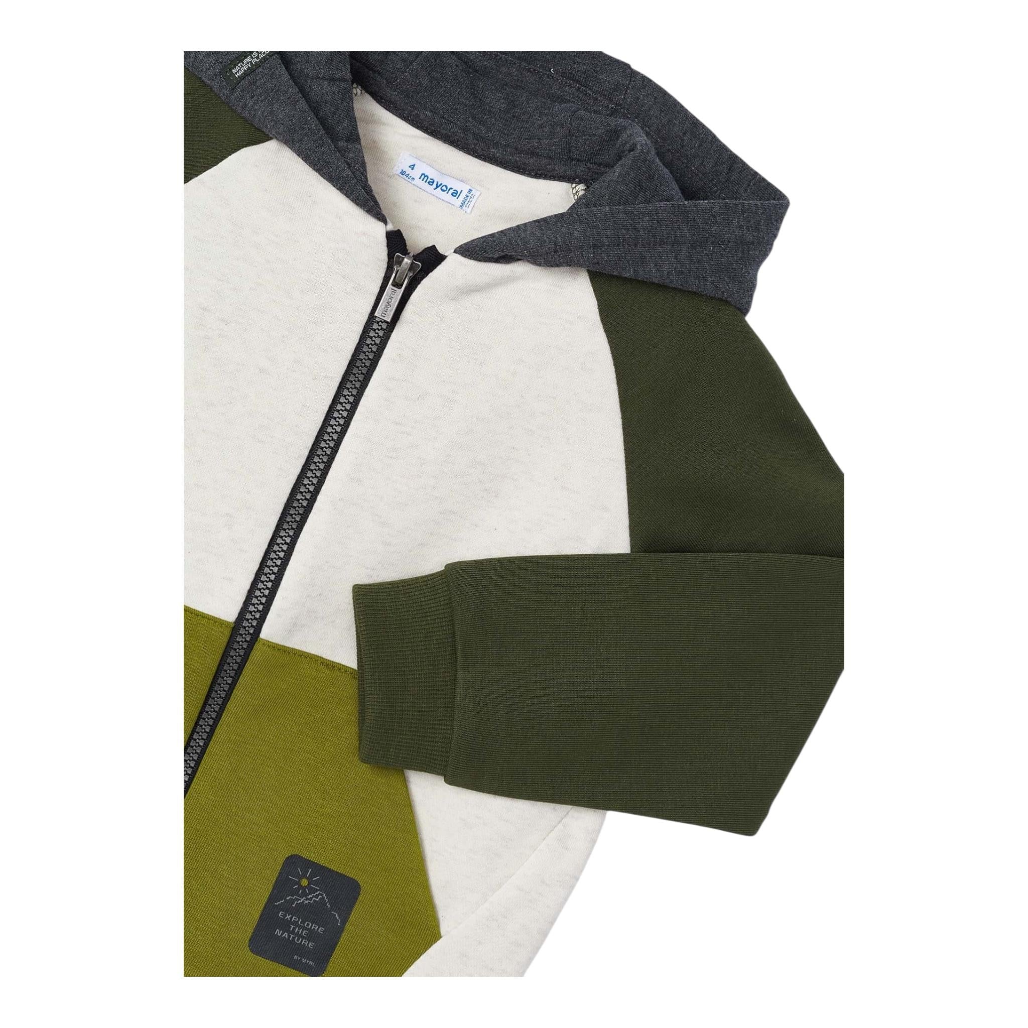 MAYORAL felpa cn zip e cappuccio multicolor Bianco per Bambino 4476 BIANCO MAYORAL