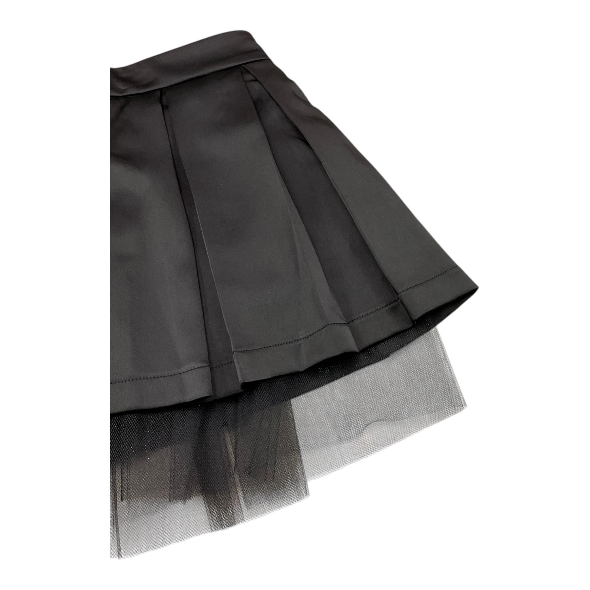 JOHN RICHMOND gonna tinta unita con tulle Nero per Bambina RGA25055GO NERO JOHN RICHMOND