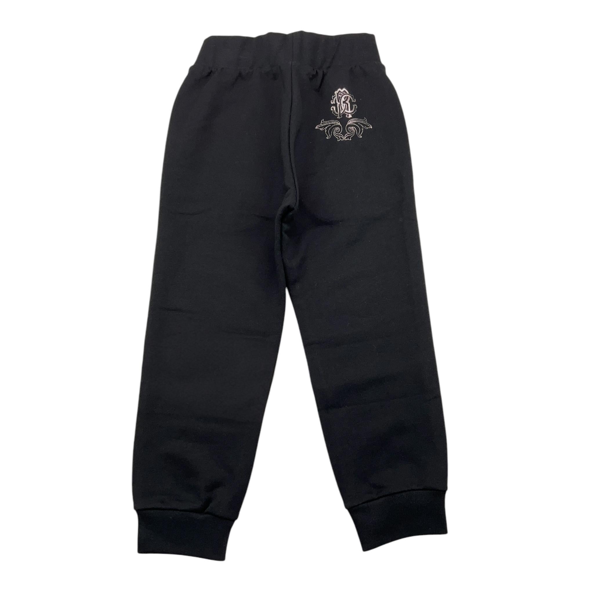 ROBERTO CAVALLI pantalone tuta tinta unita con stampa Nero per Bambino TJT20O NERO ROBERTO CAVALLI