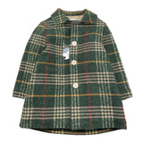 AMBARABA' cappotto tinta unita con fantasia a quadri e bottoni Verde per Bambina FM38071 VERDE AMBARABA'