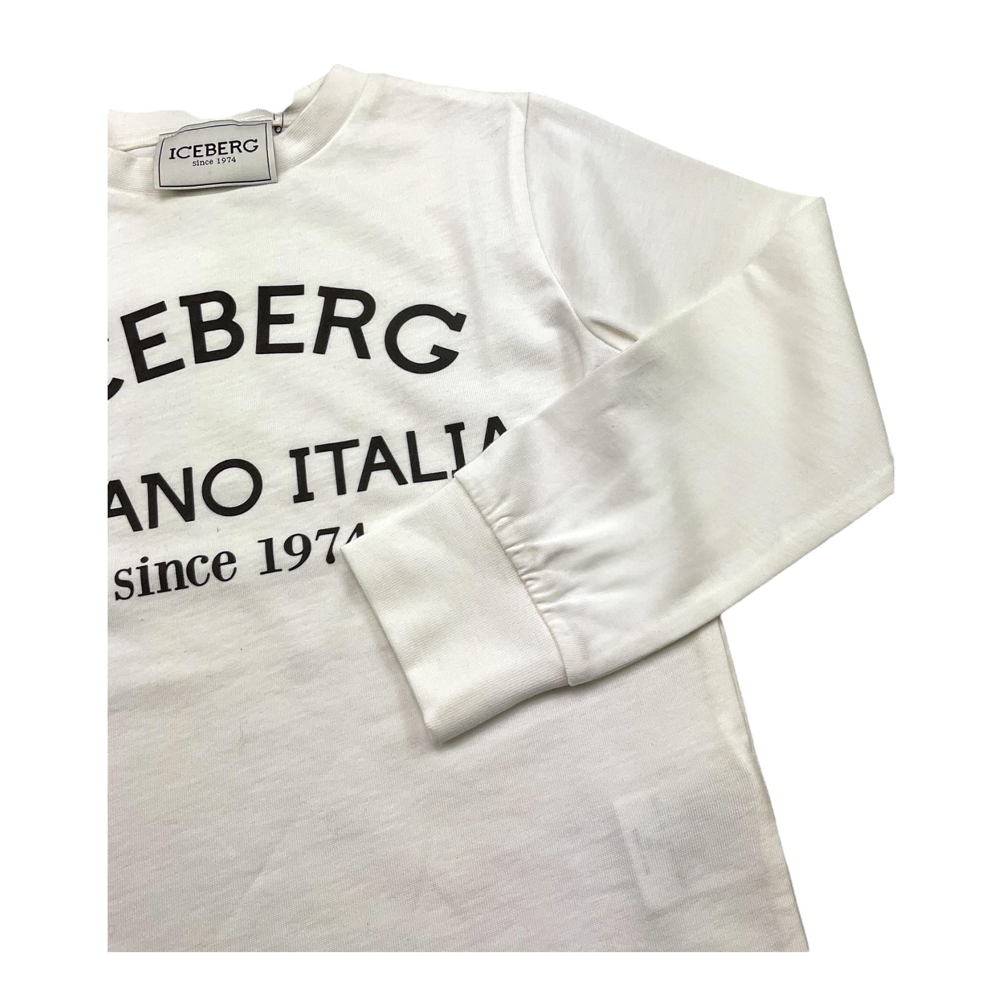 ICEBERG shirt tinta unita con stampa in contrasto Bianco per Bambino TSICE5329JX BIANCO ICEBERG