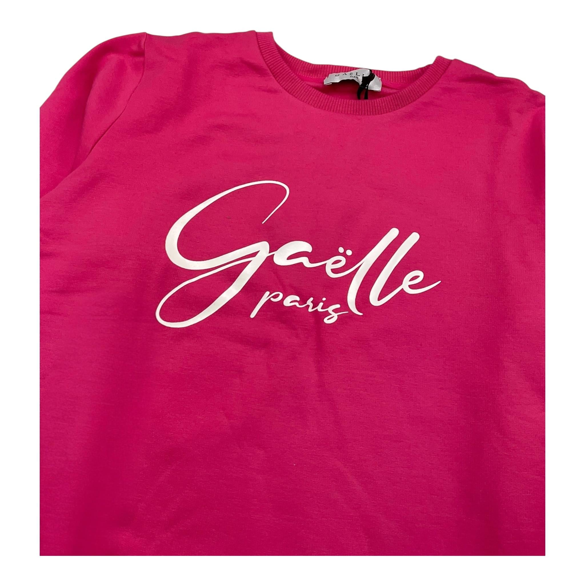 GAELLE felpa chiusa girocollo tinta unita constampa logo Fuxia per Bambina 2741F00359 FUXIA GAELLE