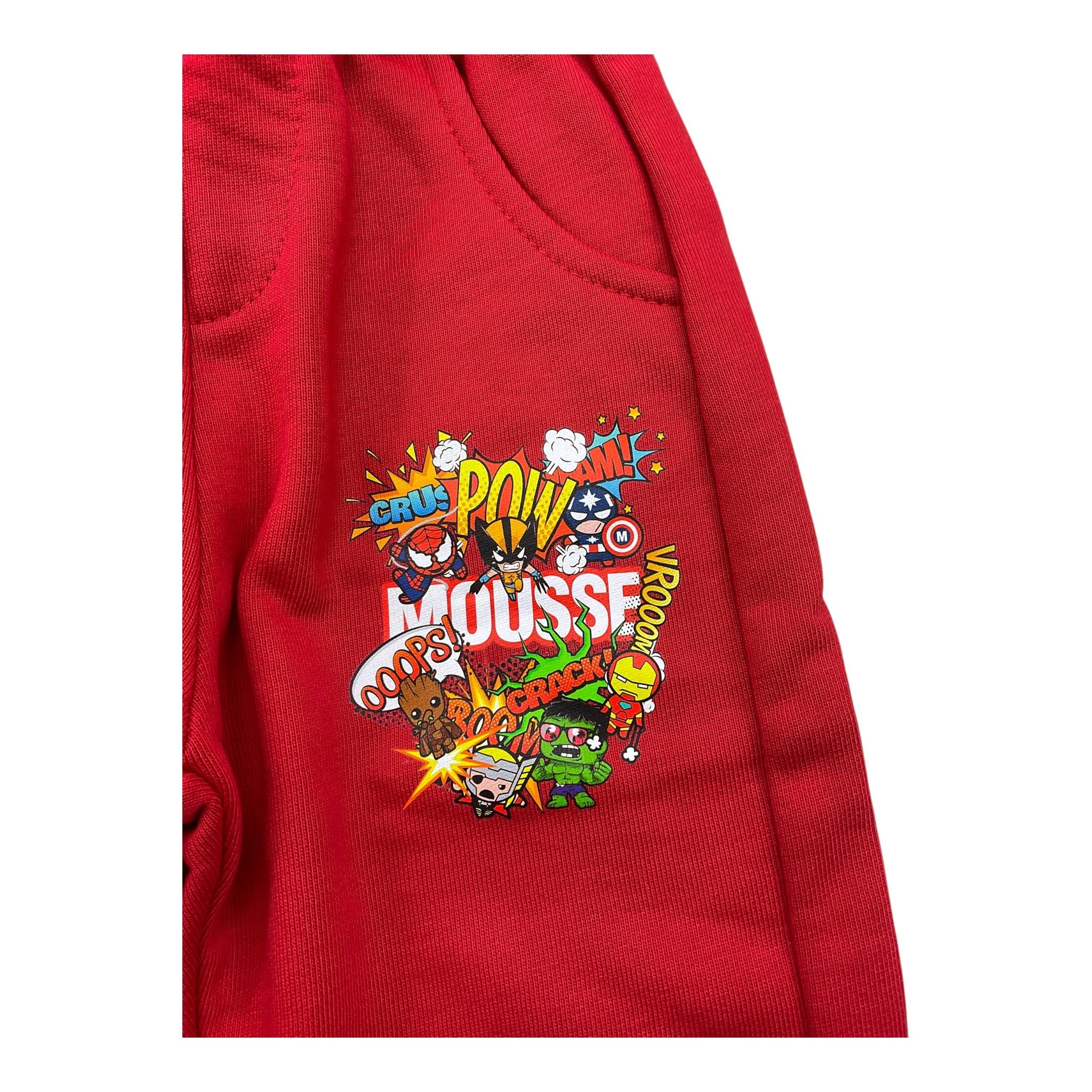 MOUSSE pantalone tinta unita modello tuta con stampa Rosso per Neonato HKPG371RN ROSSO MOUSSE
