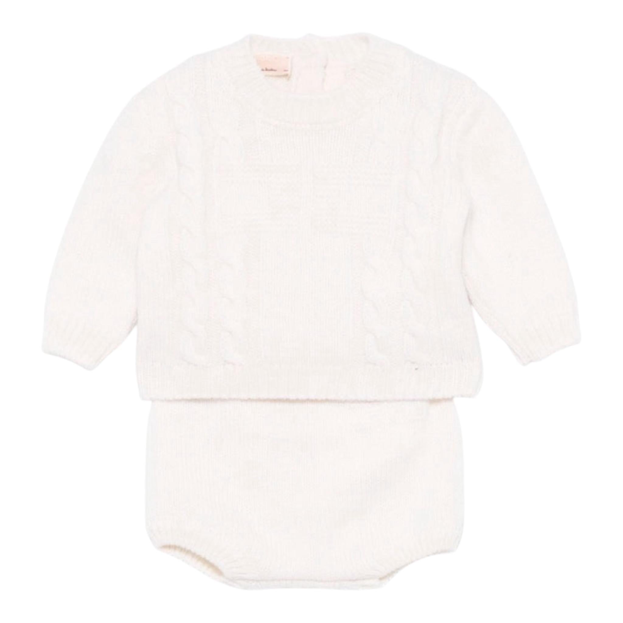 ELISABETTA FRANCHI completo 2 pezzi maglia-culotte Panna per Neonata ENCD090X PANNA ELISABETTA FRANCHI