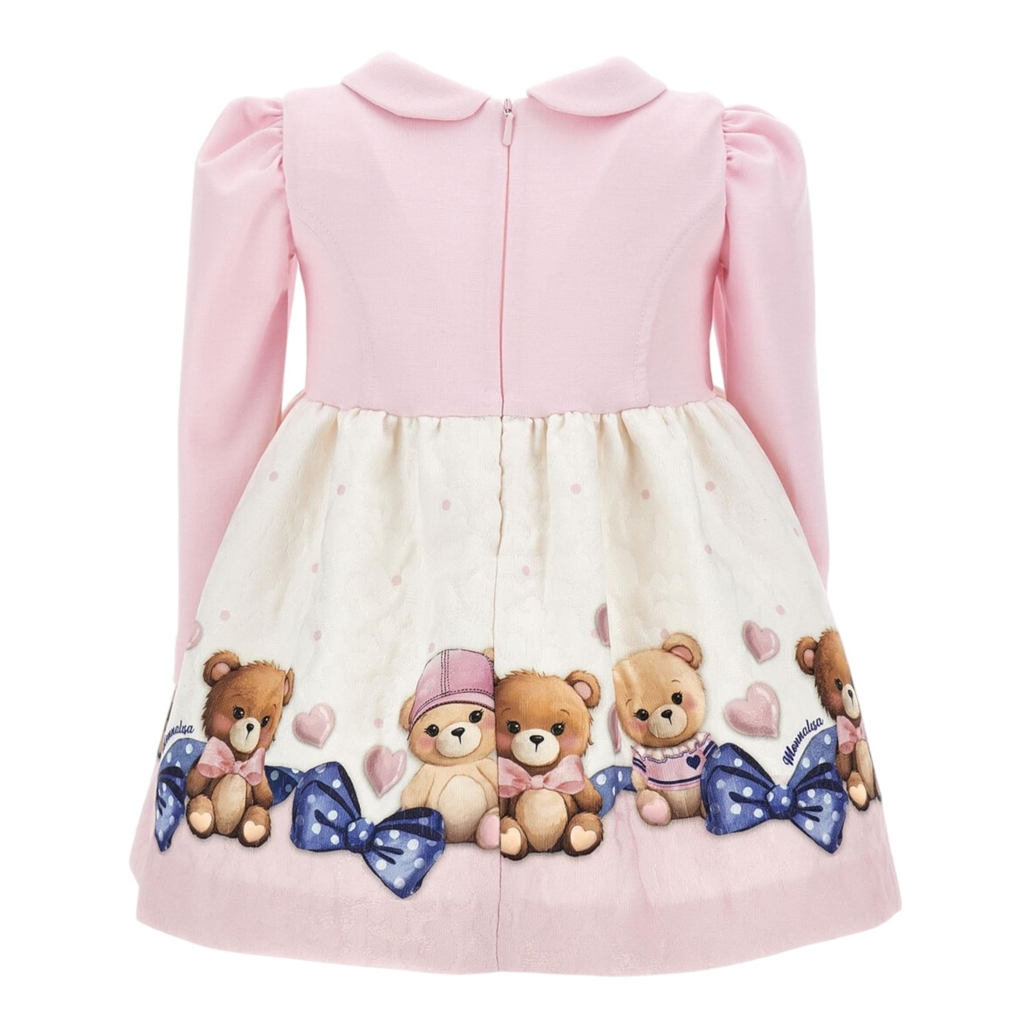 MONNALISA abito bicolore con stampa Bianco/rosa per Neonata 31D910 BIANCO/ROSA MONNALISA