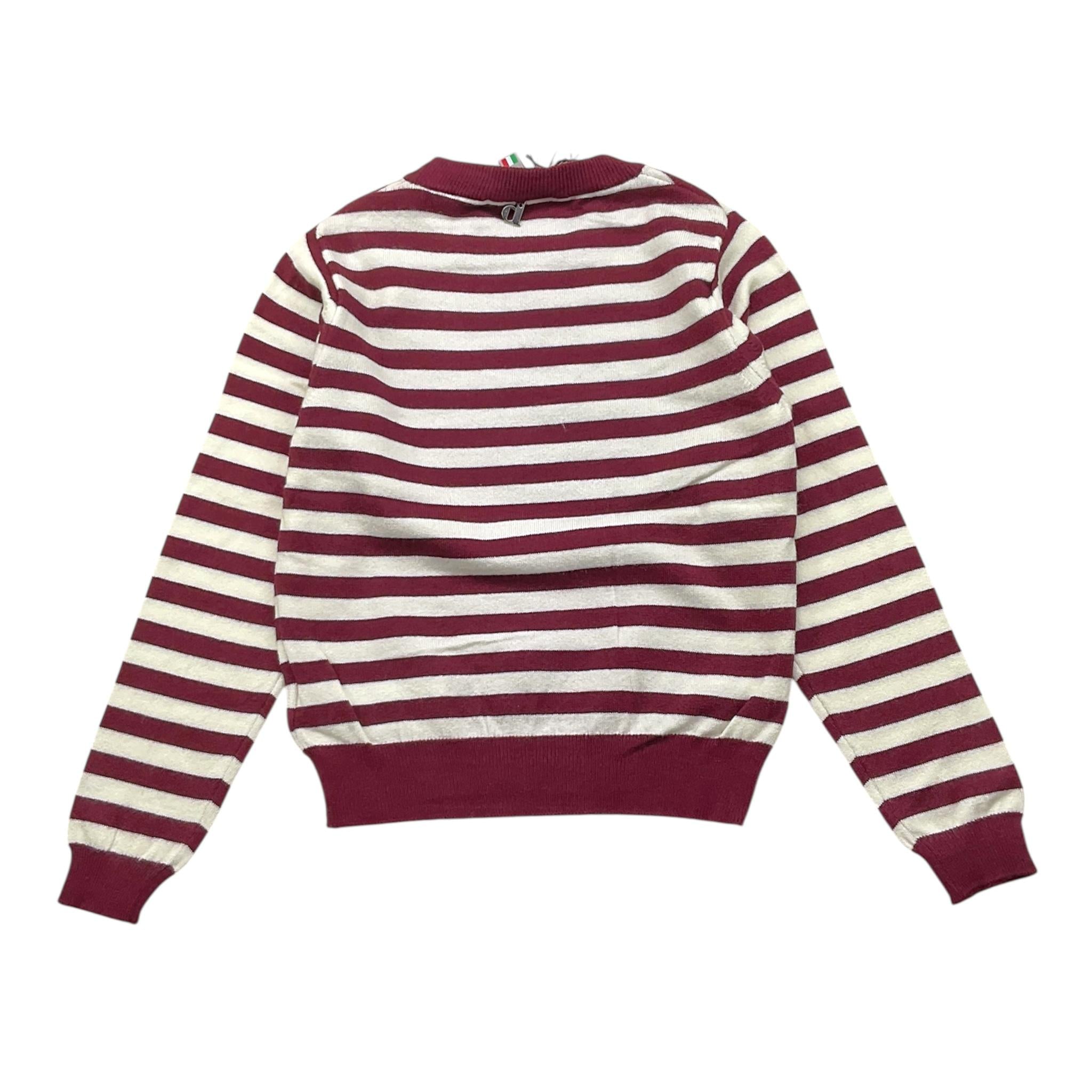 DIXIE maglia bicolore girocollo con fantasia a righe Bianco/bordeaux per Bambina NB06231G67 BIANCO/BORDEAUX DIXIE