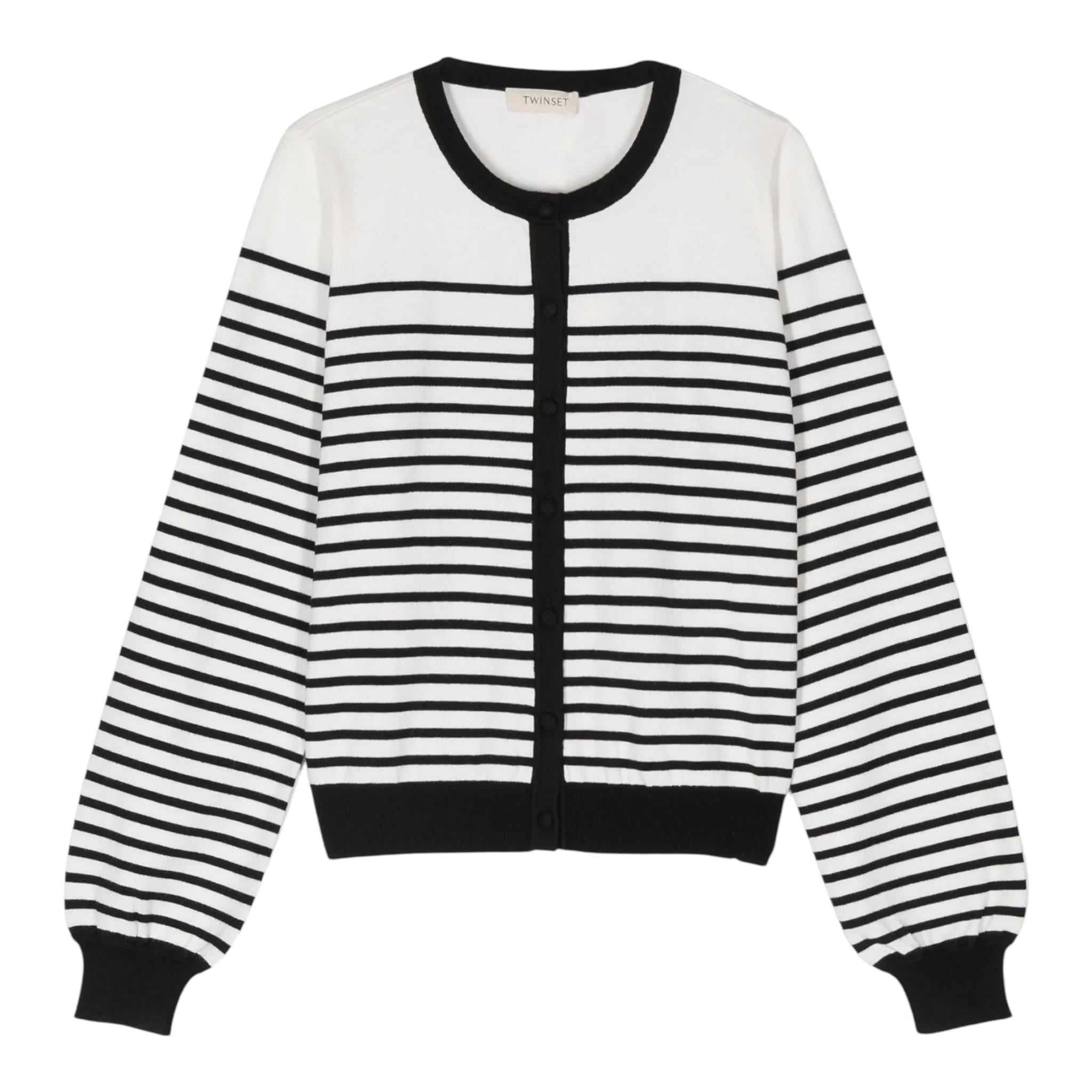 TWINSET cardigan fantasia a righe Panna per Bambina 242GJ3031 PANNA TWINSET