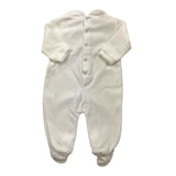 STORY LORIS tutina in ciniglia tinta unita con applicazione fiocco Bianco per Neonata 56633 BIANCO STORY LORIS