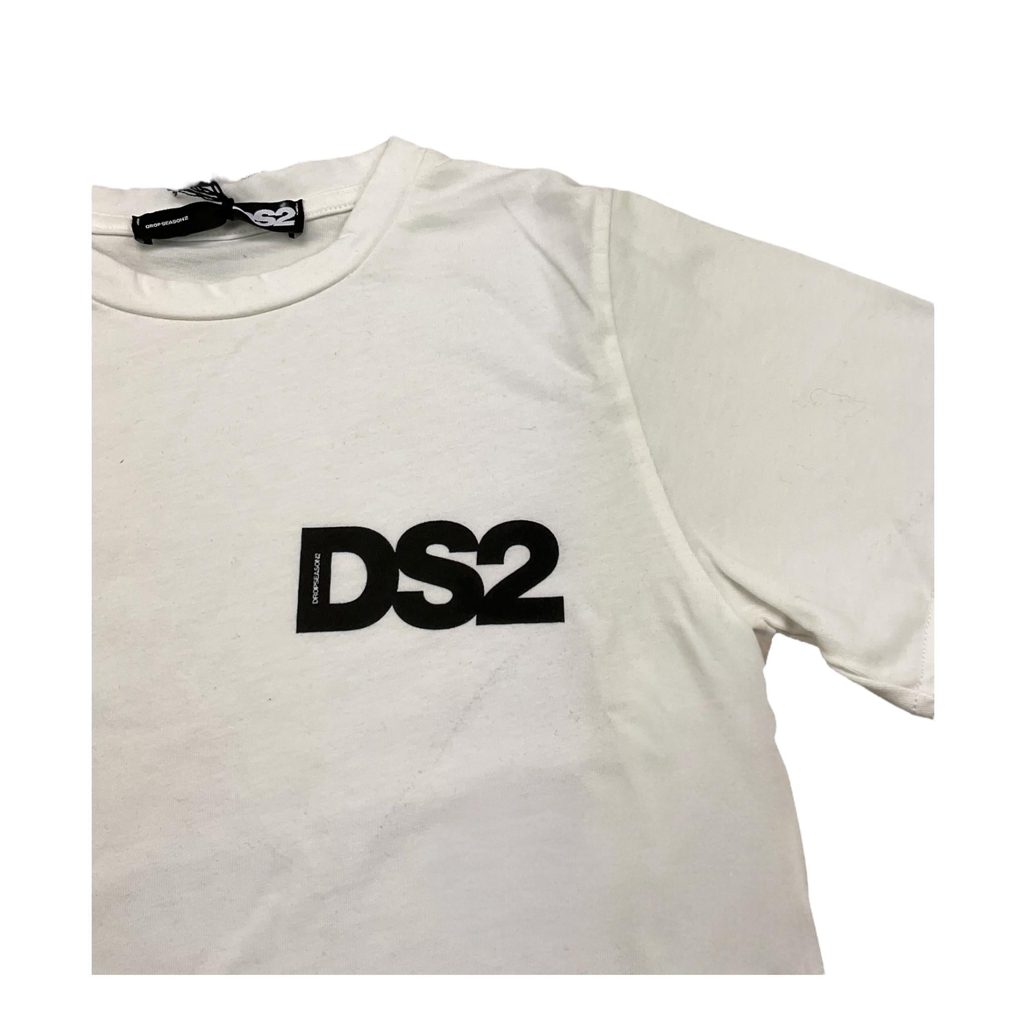 DROPSEASON2 t-shirt girocollo tinta unita con logo Bianco per Bambino FW242K39 BIANCO DROPSEASON2