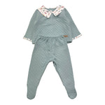 CALAMARO completo 2pz maglia-ghettina tinta unita con colletto in contrasto Azzurro per Neonato 11031 AZZURRO CALAMARO