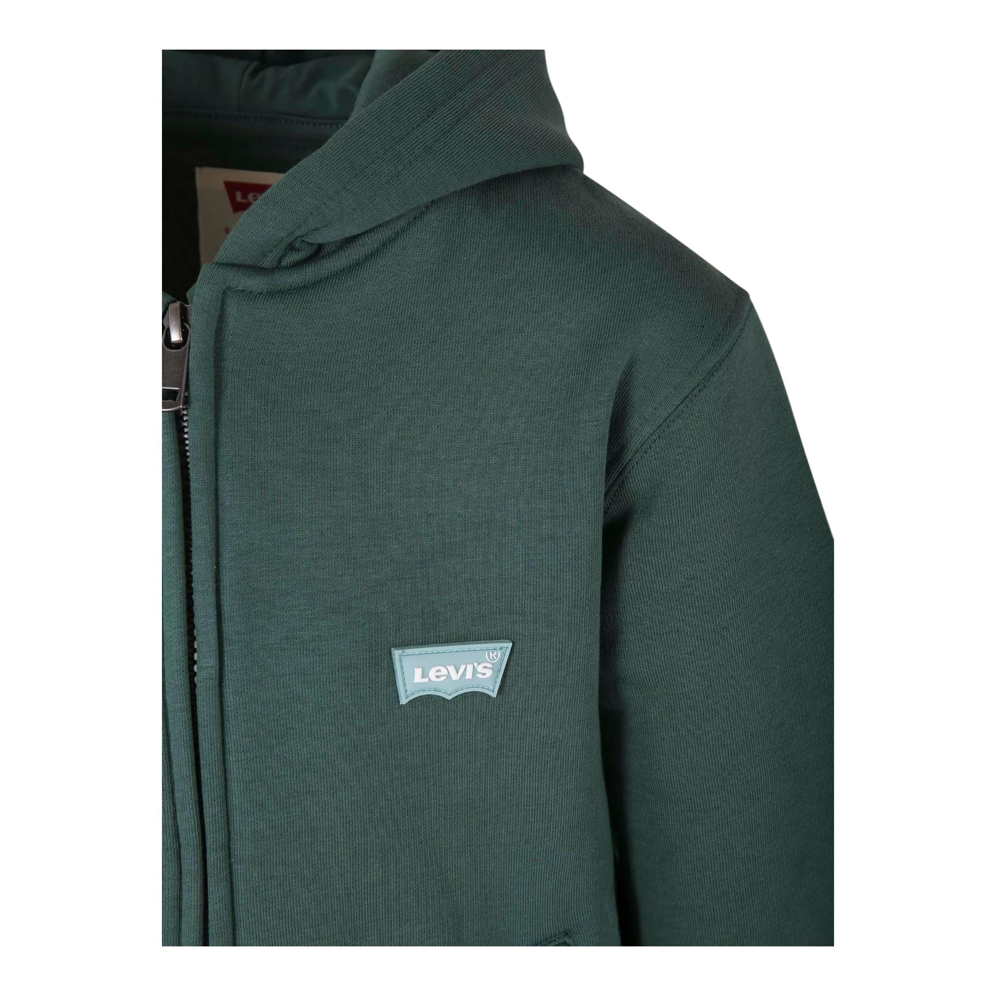 LEVIS felpa con zip e cappuccio tinta unita Verde per Bambino 9EL158 VERDE LEVIS
