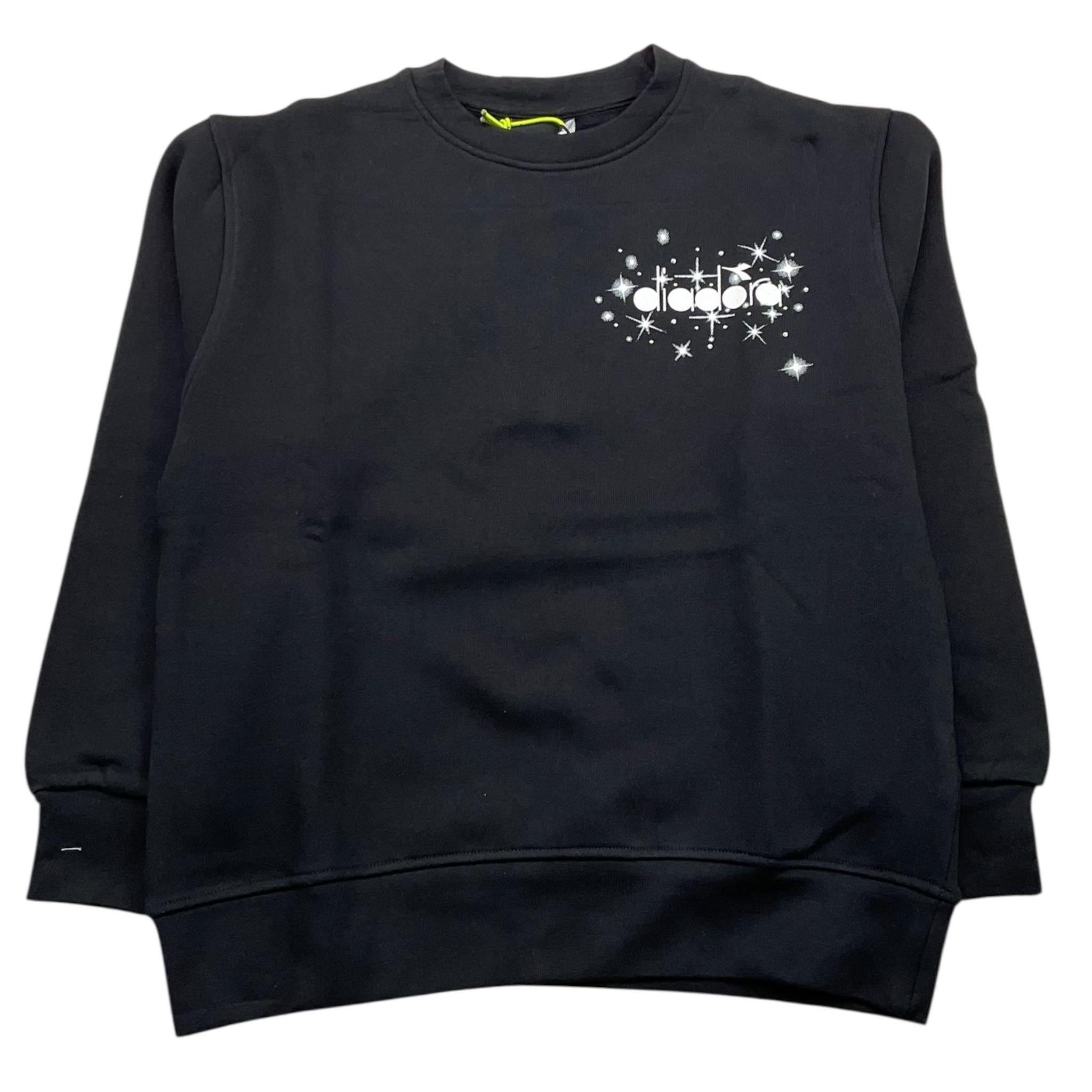 DIADORA felpa chiusa girocollo tinta unita con logo Nero per Bambina F4DIJGSW049 NERO DIADORA