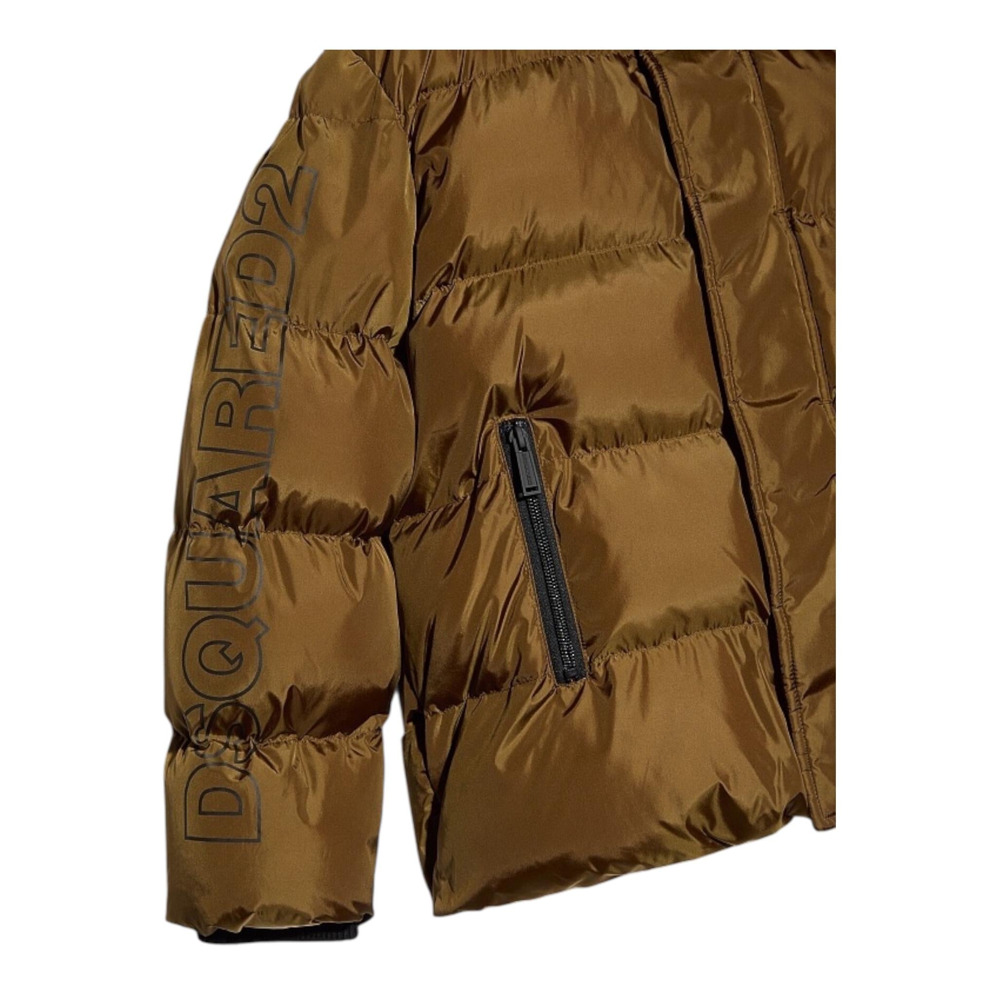 DSQUARED2 giubbino tinta unita con zip e cappuccio Marrone per Bambino DQ1732 MARRONE DSQUARED2