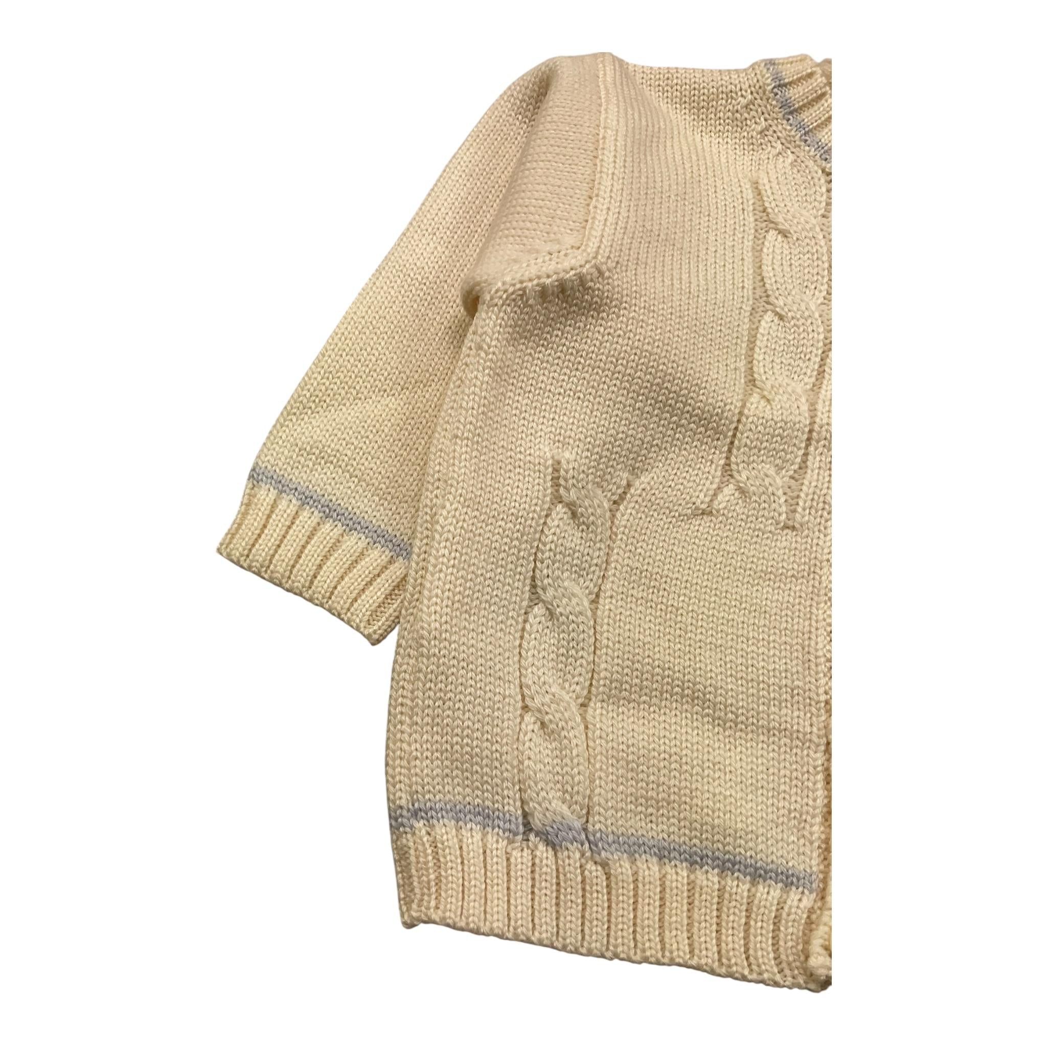 LA STUPENDERIA cardigan tinta unita con ricami Panna per Neonato WBCR03 PANNA LA STUPENDERIA