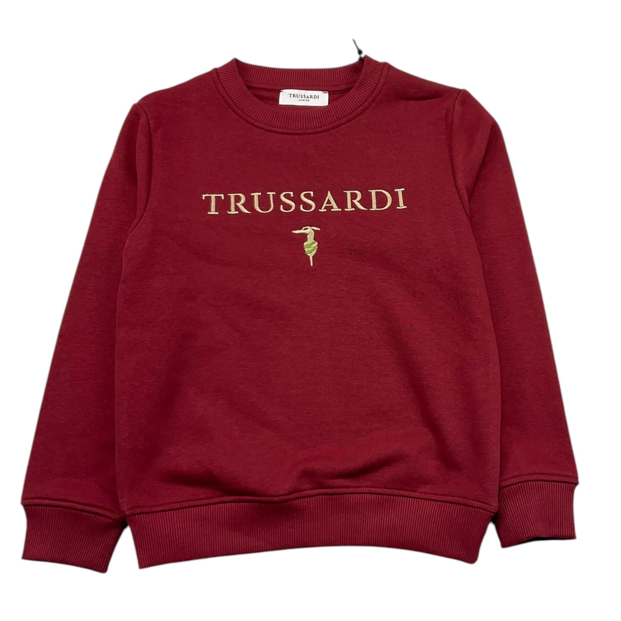TRUSSARDI felpa chiusa girocollo tinta unita Rosso per Bambino TBA25008 ROSSO TRUSSARDI