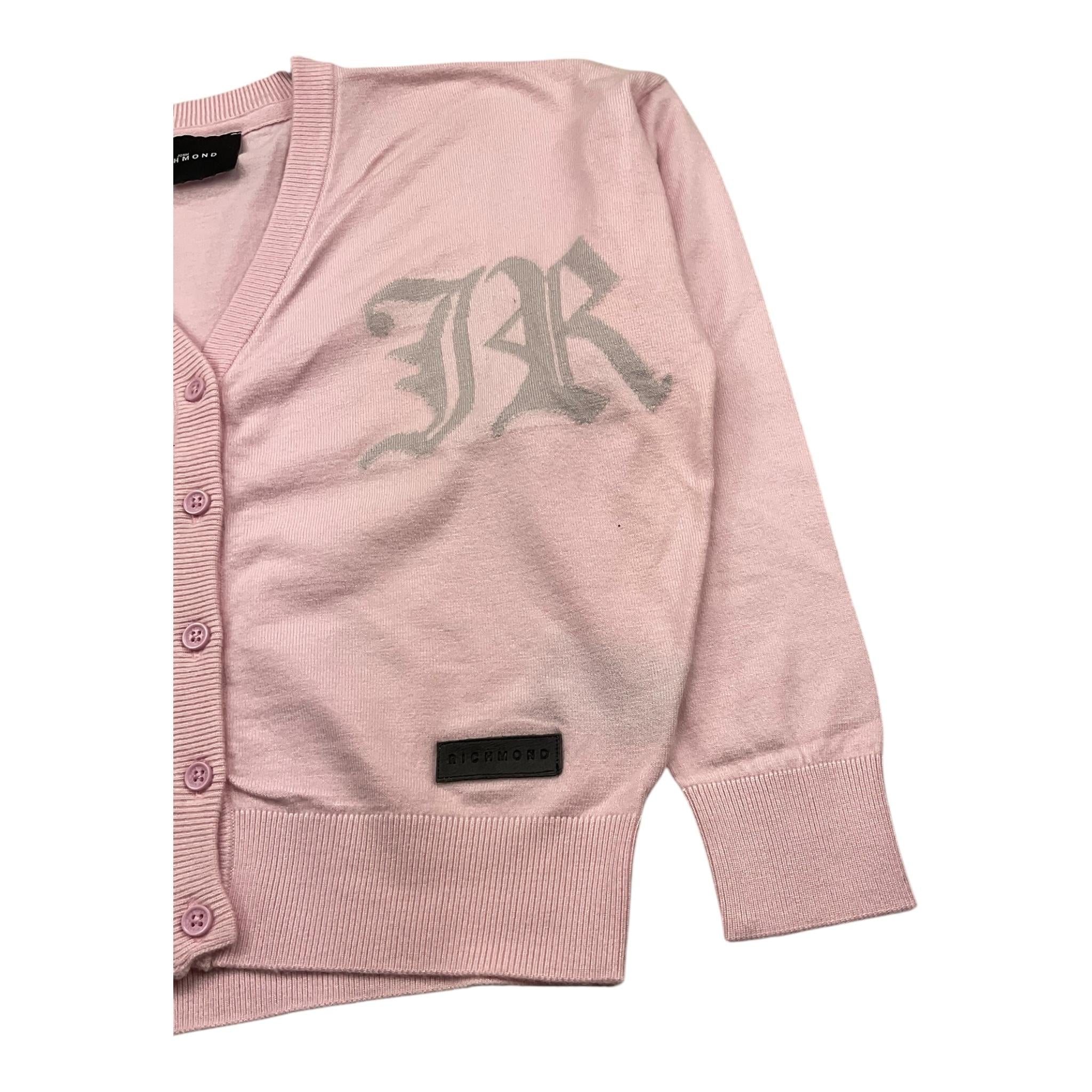JOHN RICHMOND cardigan tinta unita con ricamo logo Rosa per Bambina RGA25013CD ROSA JOHN RICHMOND