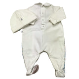 PETIT set tutina manica lunga tinta unita stampa fantasia con cappello Panna per Neonato S7116365 PANNA PETIT