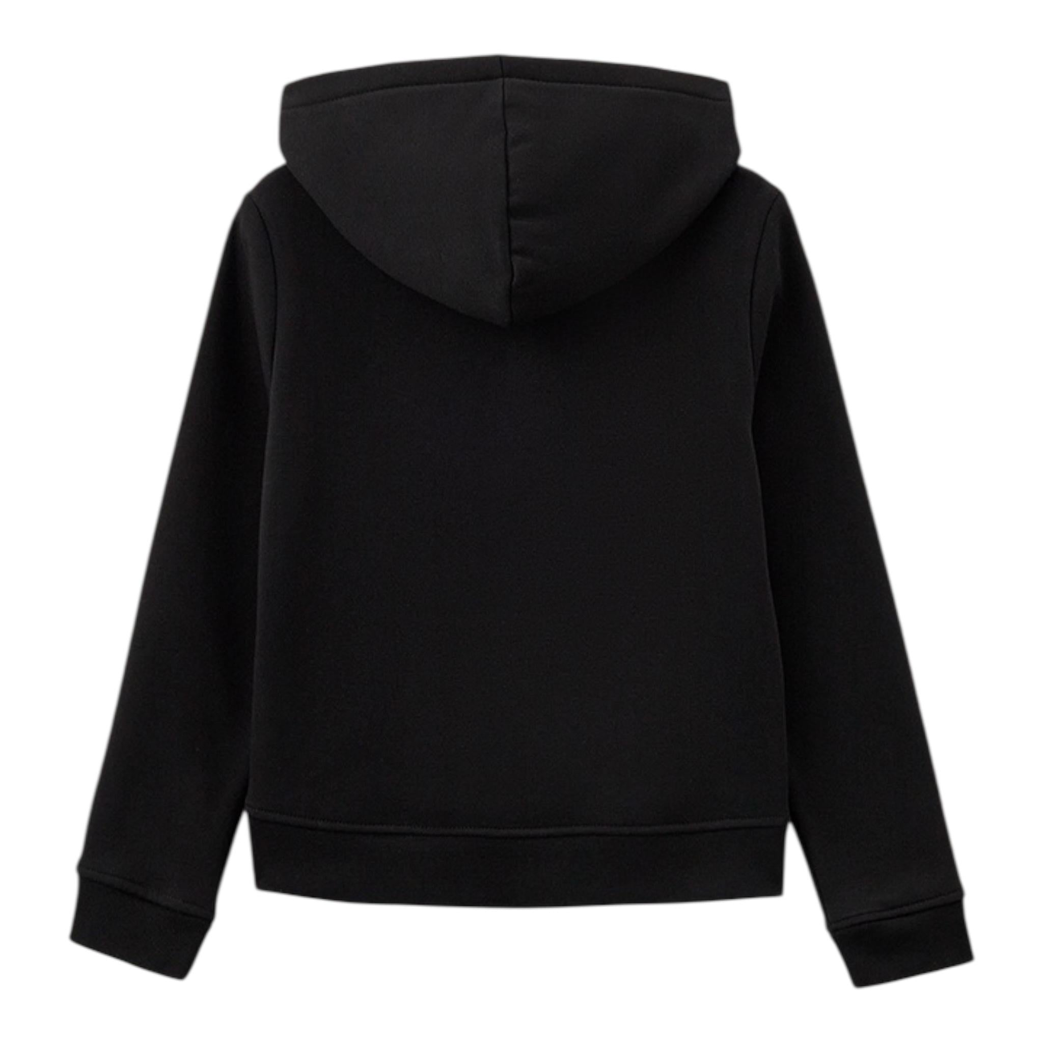 VANS felpa chiusa con cappuccio tinta unita con stampa logo Nero per Bambina VN00K8WBLK NERO VANS