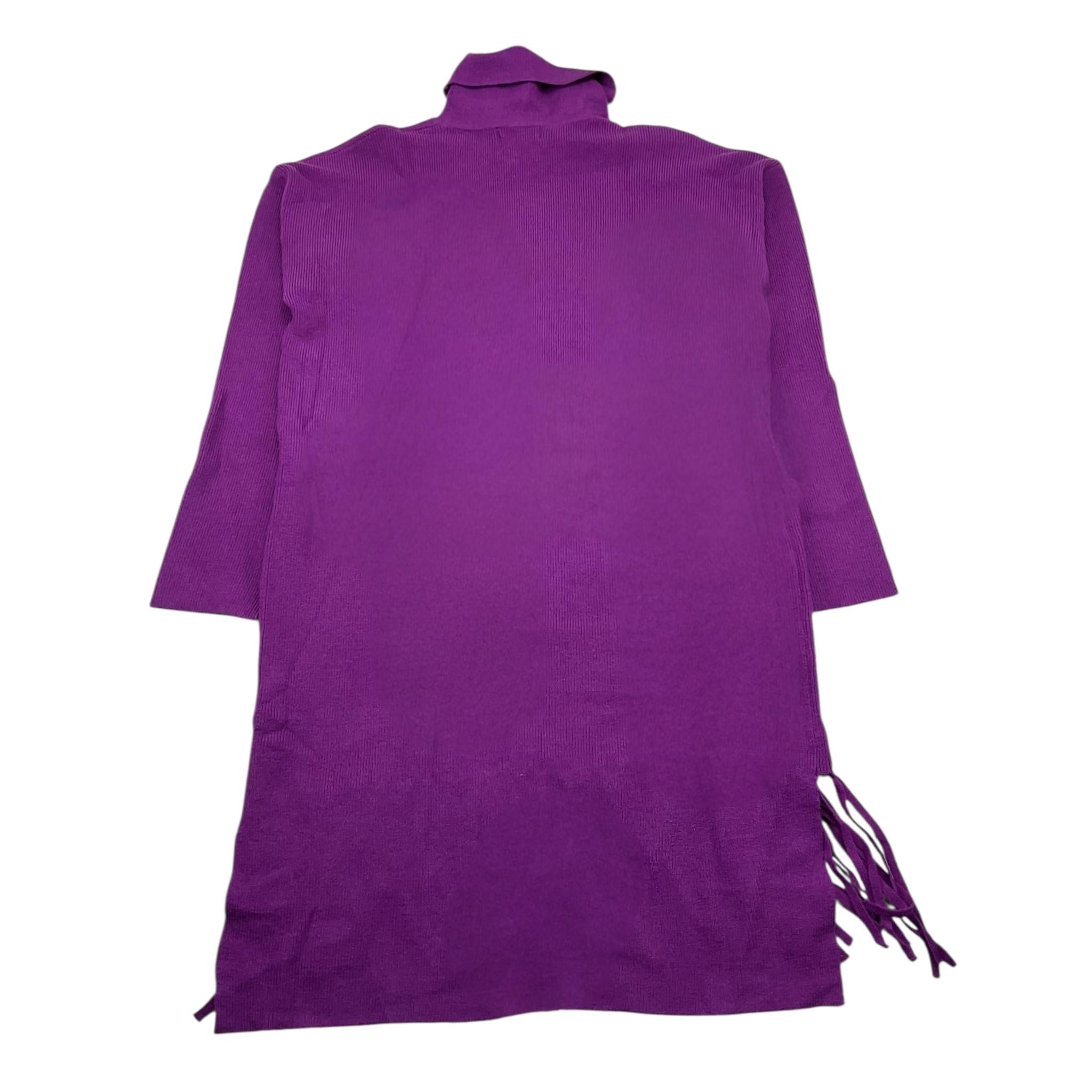 TO be too abito manica lunga tinta unita con frange Viola per Bambina TBT2453 VIOLA TO be too