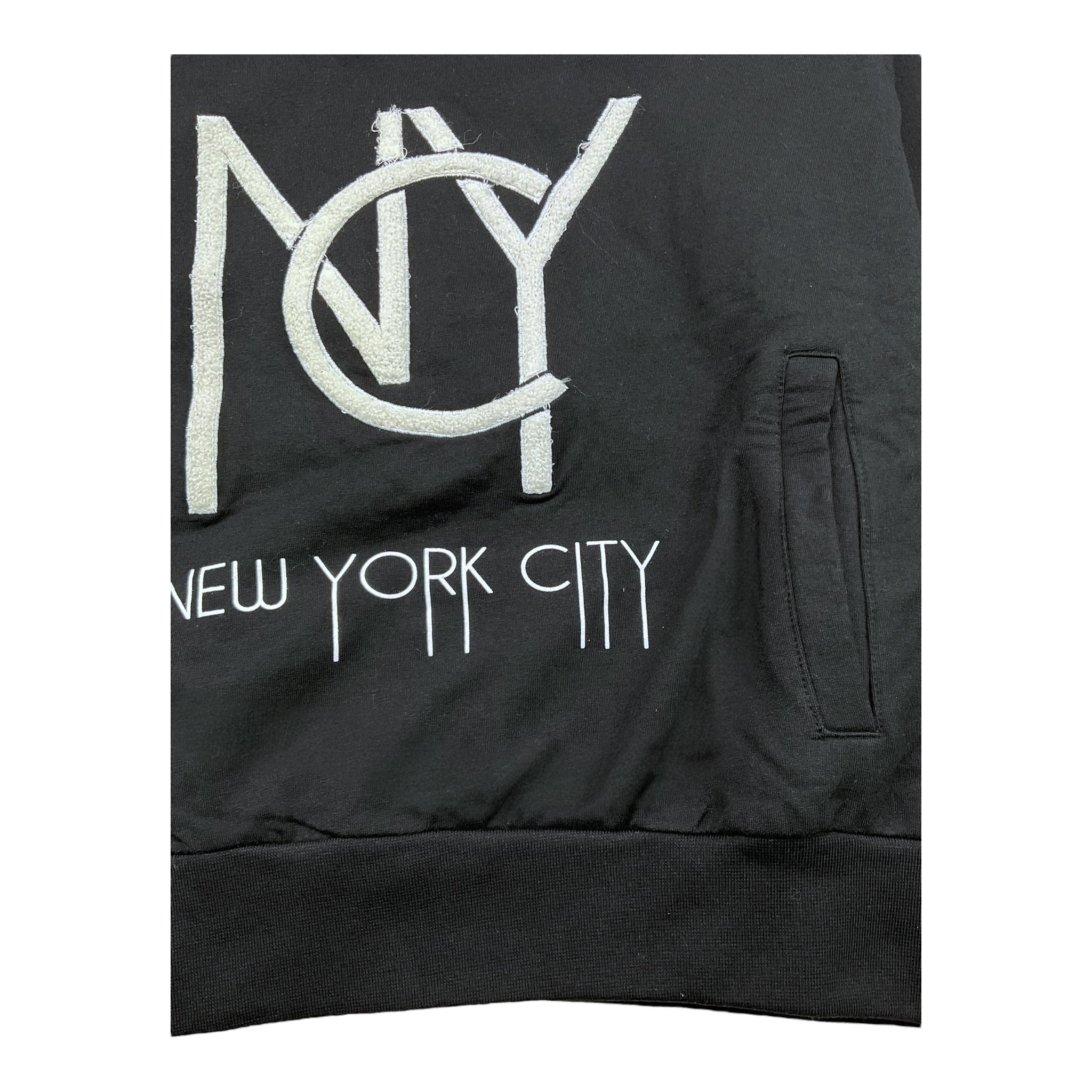 NEVER TOO felpa chiusa con cappuccio tinta unita con stampa in contrasto Nero per Bambino NT2108R NERO NEVER TOO