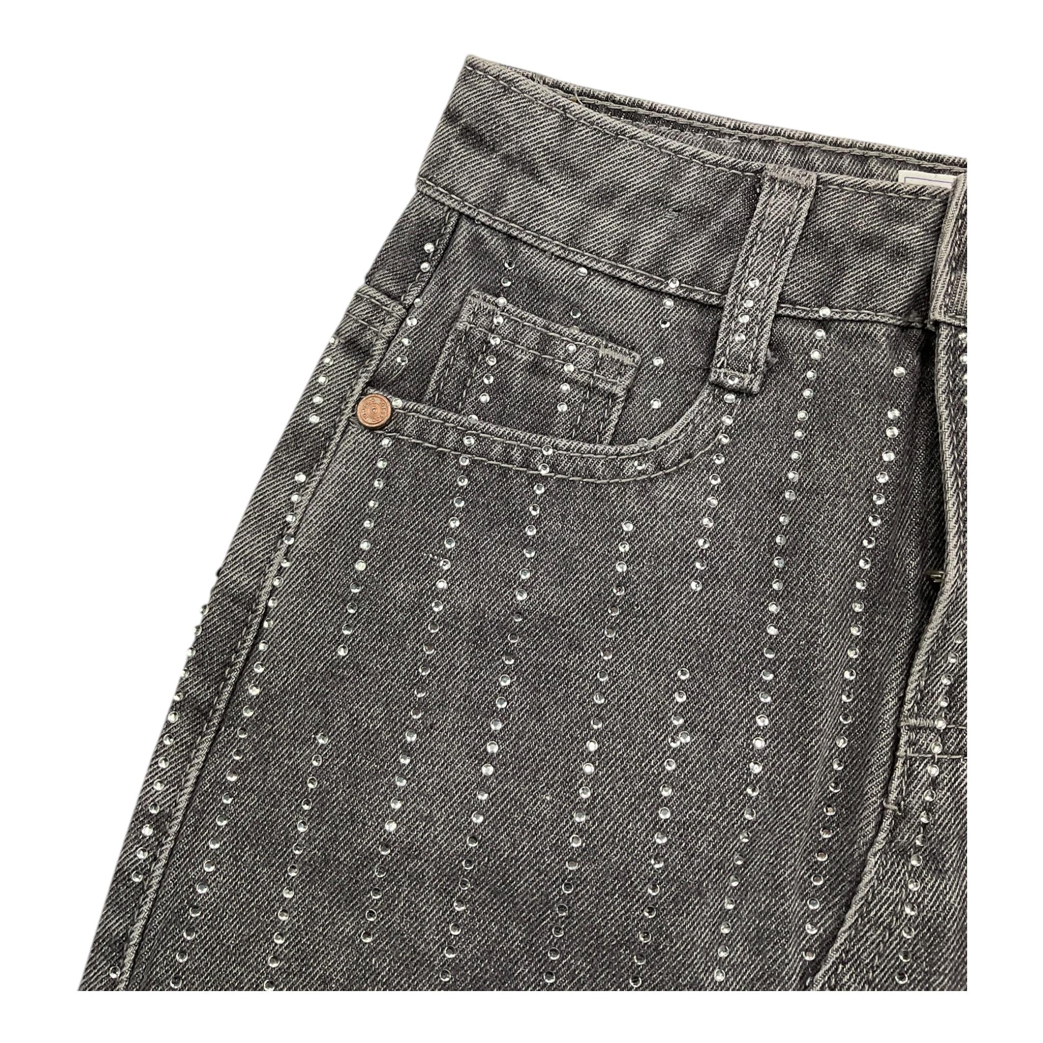 TO be too gonna in denim tinta unita con brillantini Grigio per Bambina TFBF24G632 GRIGIO TO be too