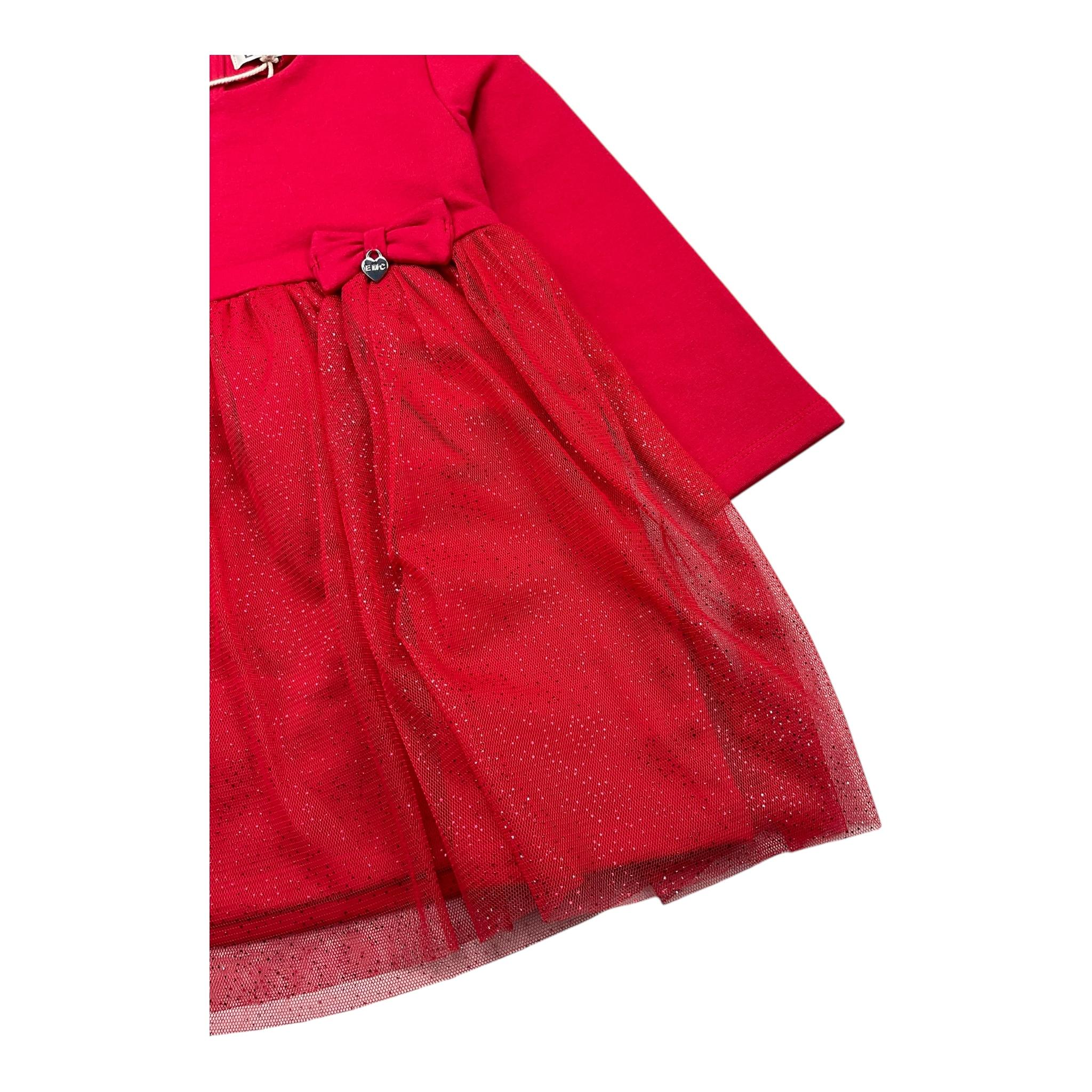 EMC abito manica lunga con tulle Rosso per Neonata AA4796 ROSSO EMC