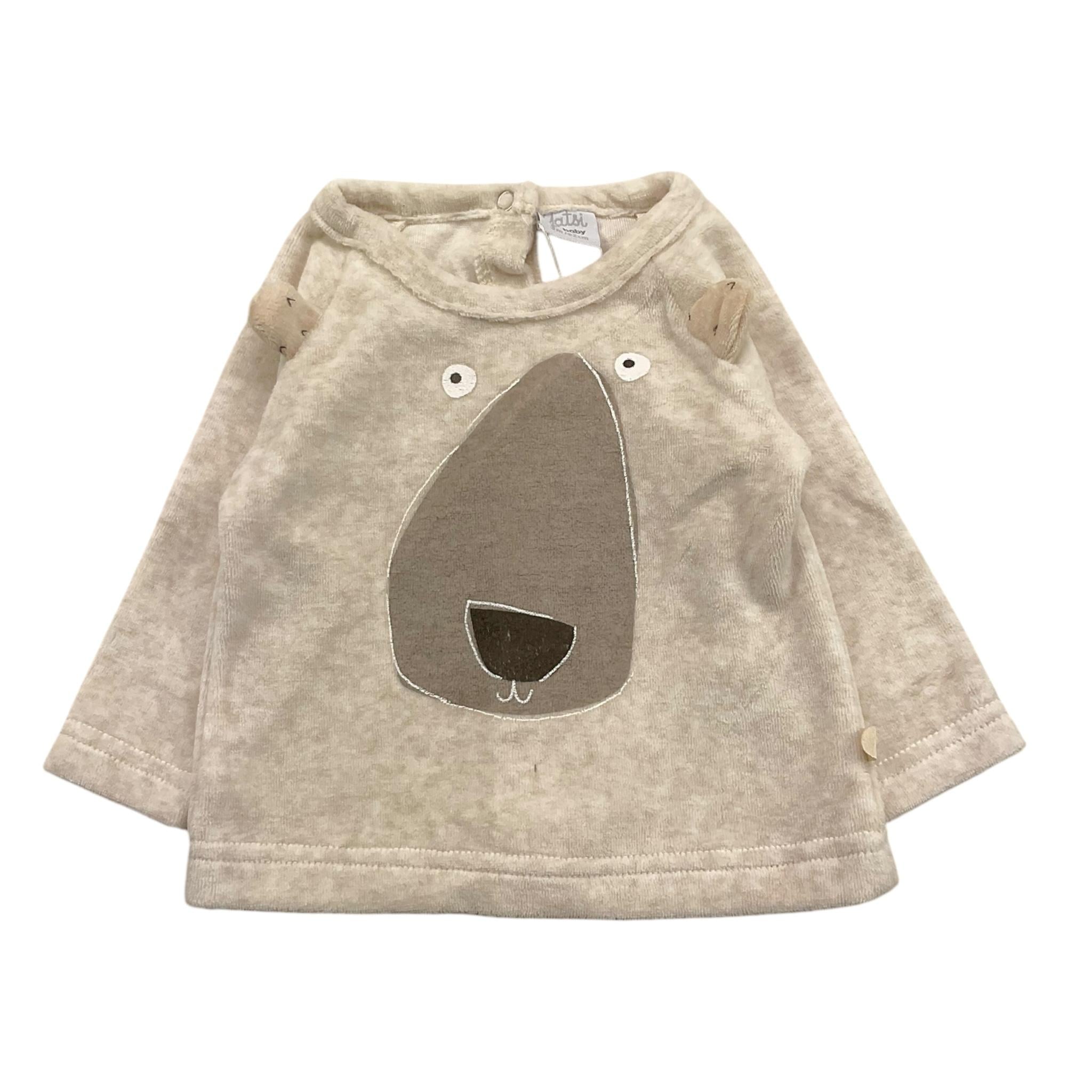 YATSI BABY completo maglia-ghettina tinta unita con fantasia Beige per Neonato 24200207 BEIGE YATSI BABY